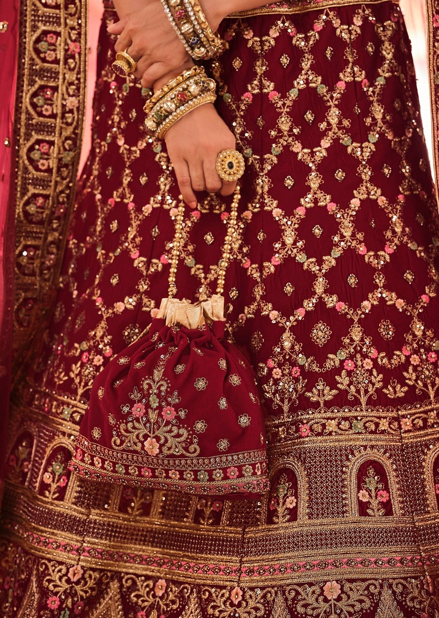 Vermillion Red Bridal Lehenga Choli