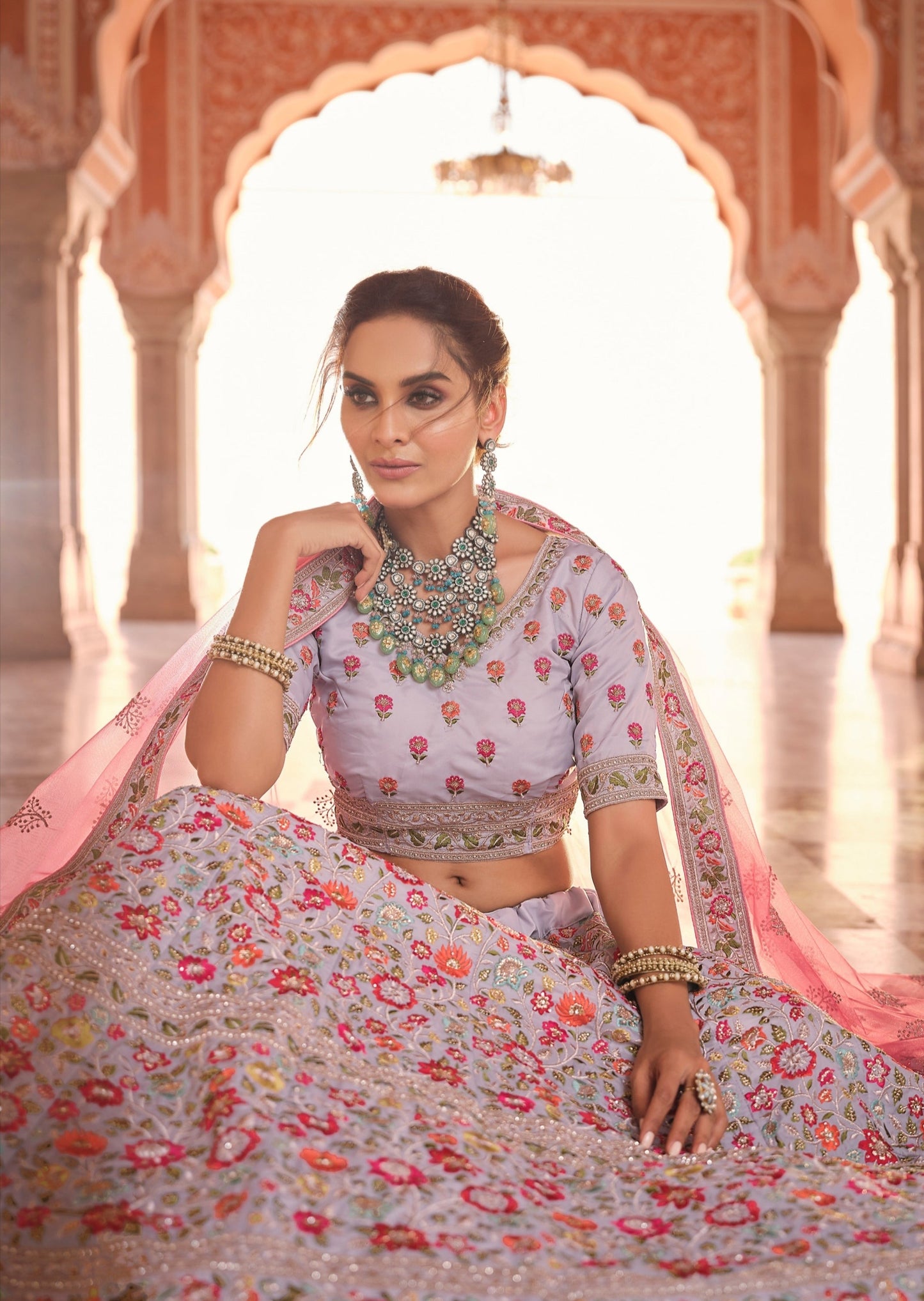 Lavender Purple Bridal Lehenga Choli
