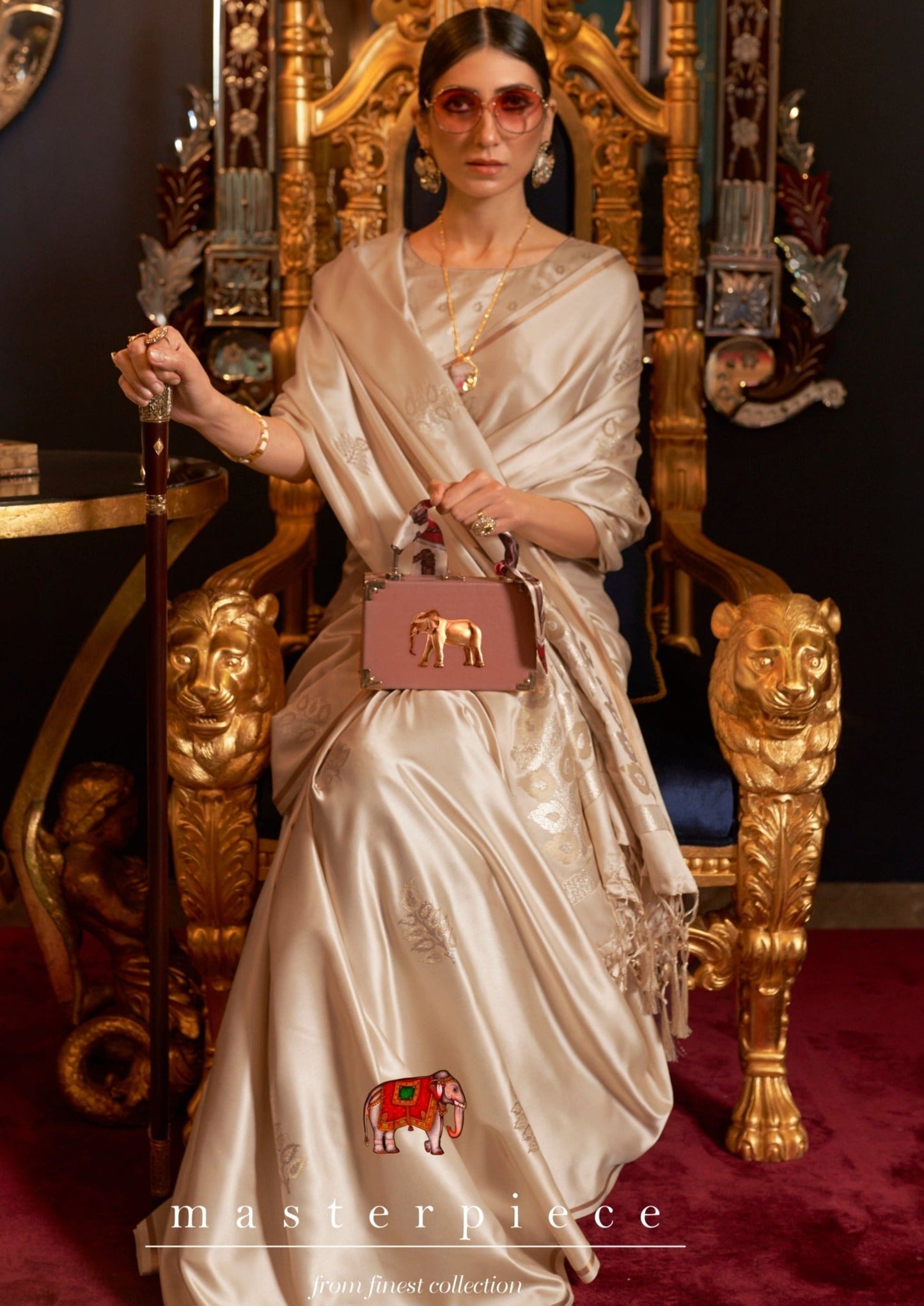 Satin silk handloom saree online.