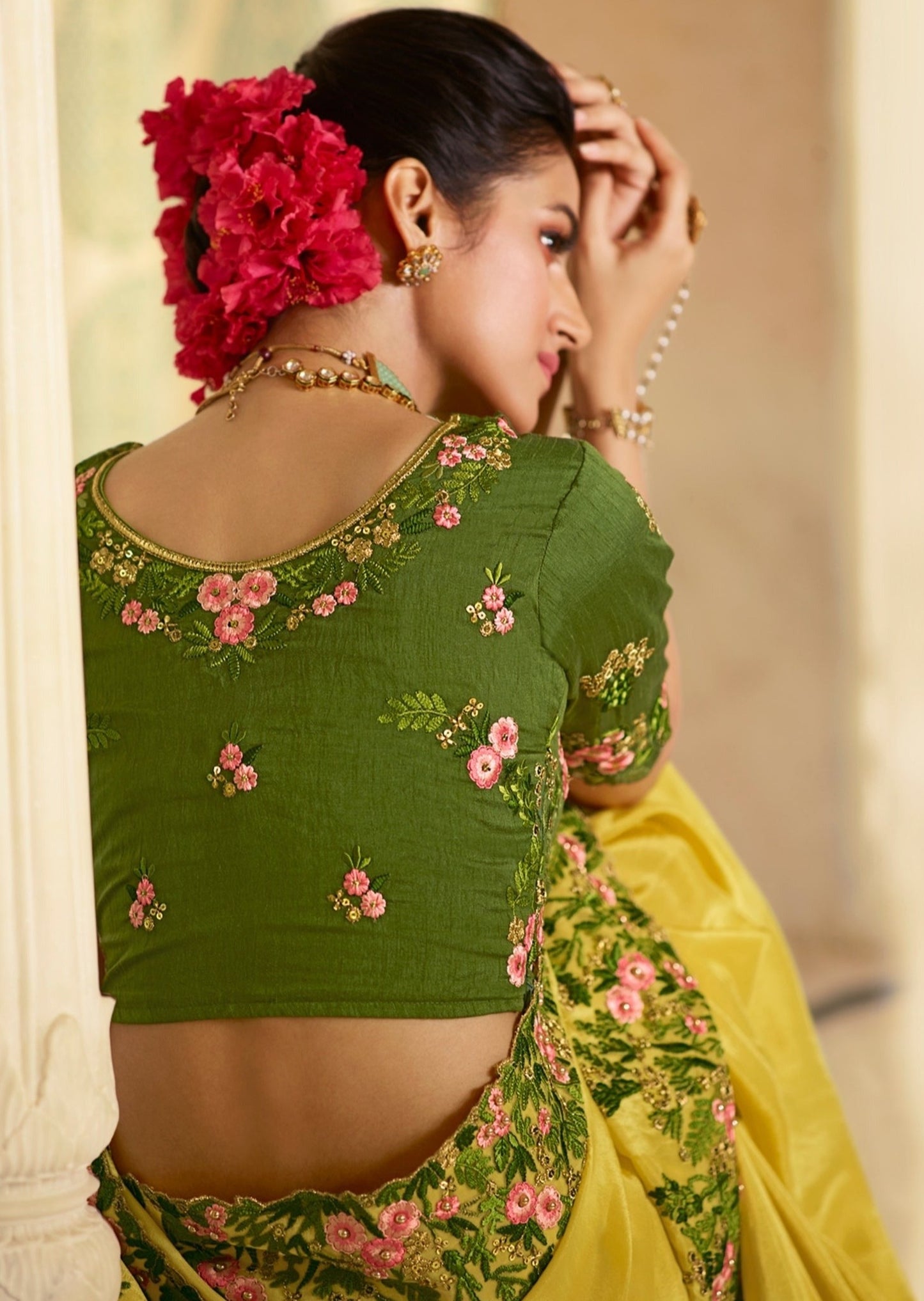 Soft Organza Yellow Designer Saree