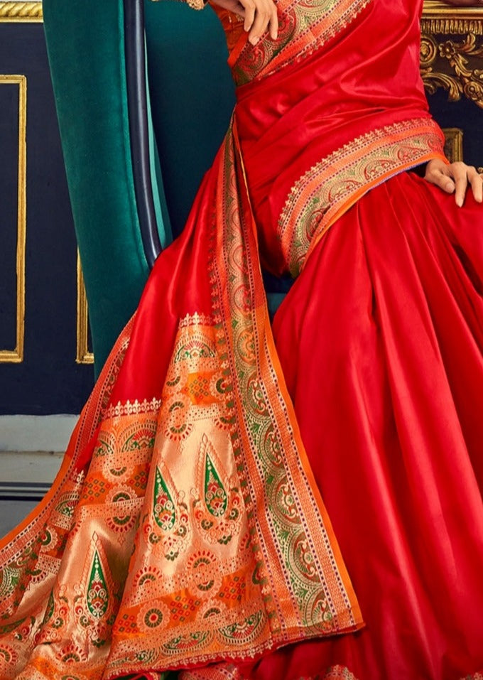 Pure Paithani Silk Red Saree