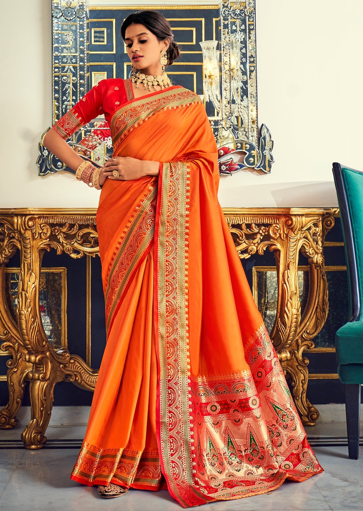 Pure Paithani Silk Haldi Yellow Saree