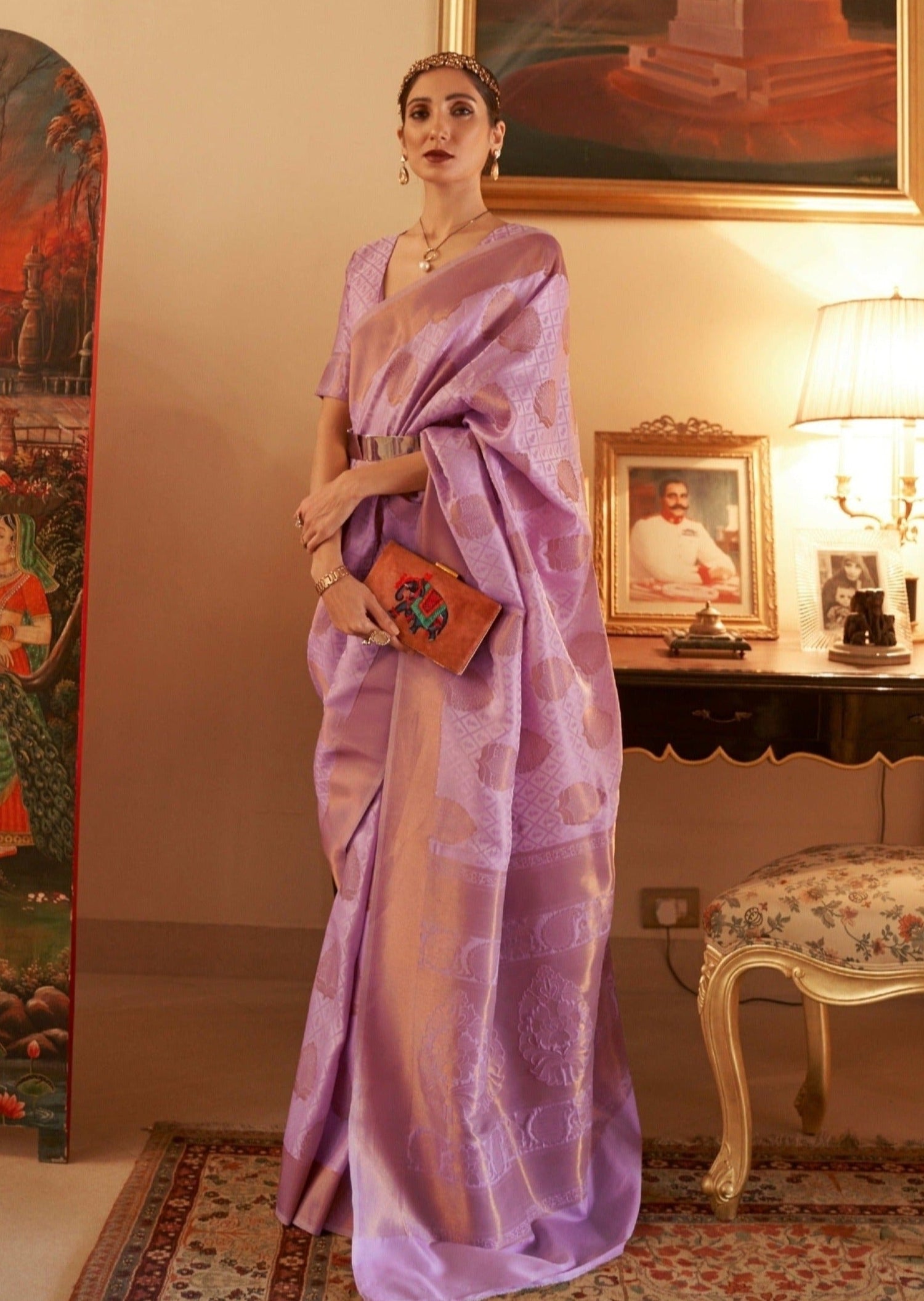 Copper zari silk sarees online