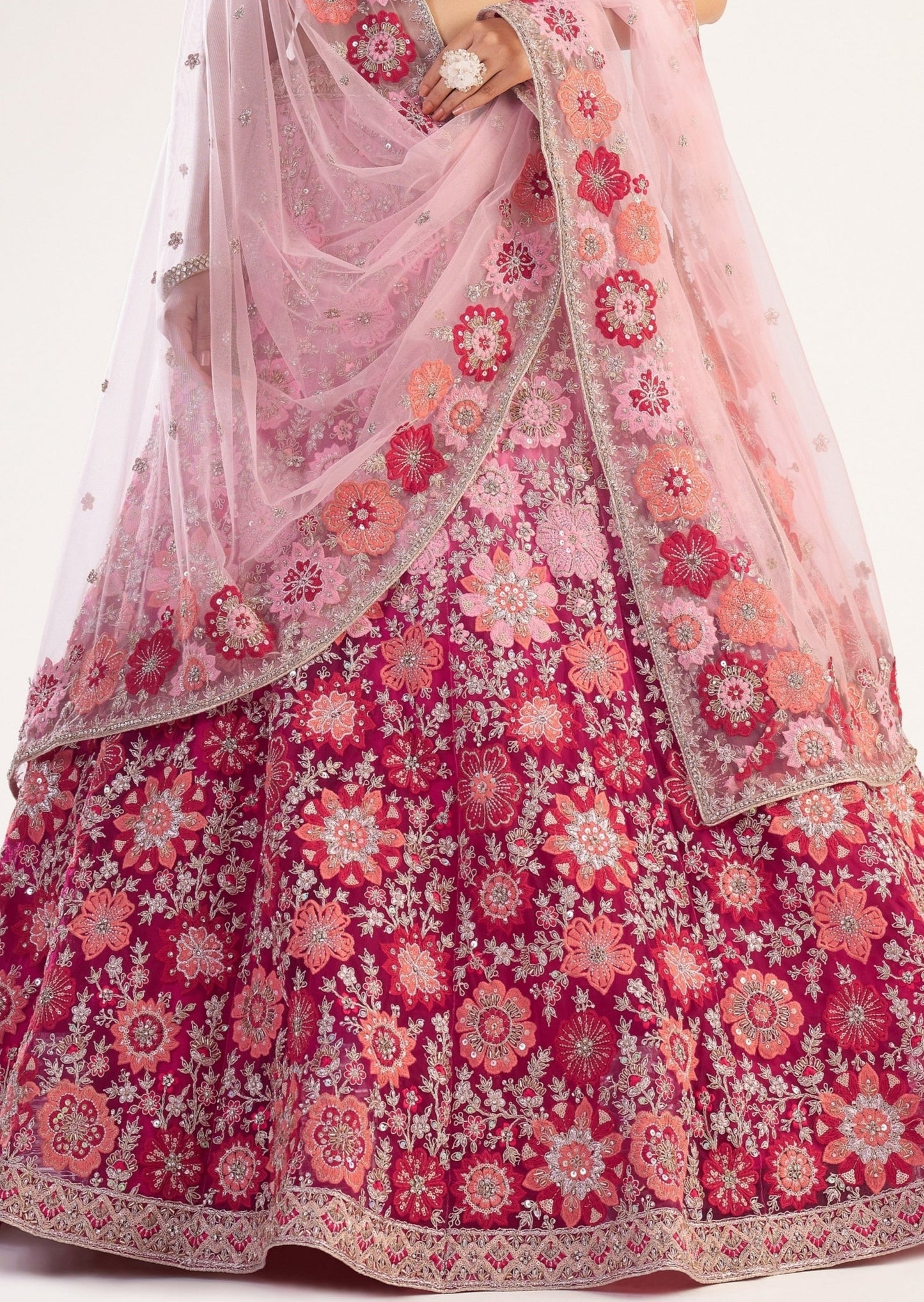 Dual Tone Pink Bridal Lehenga