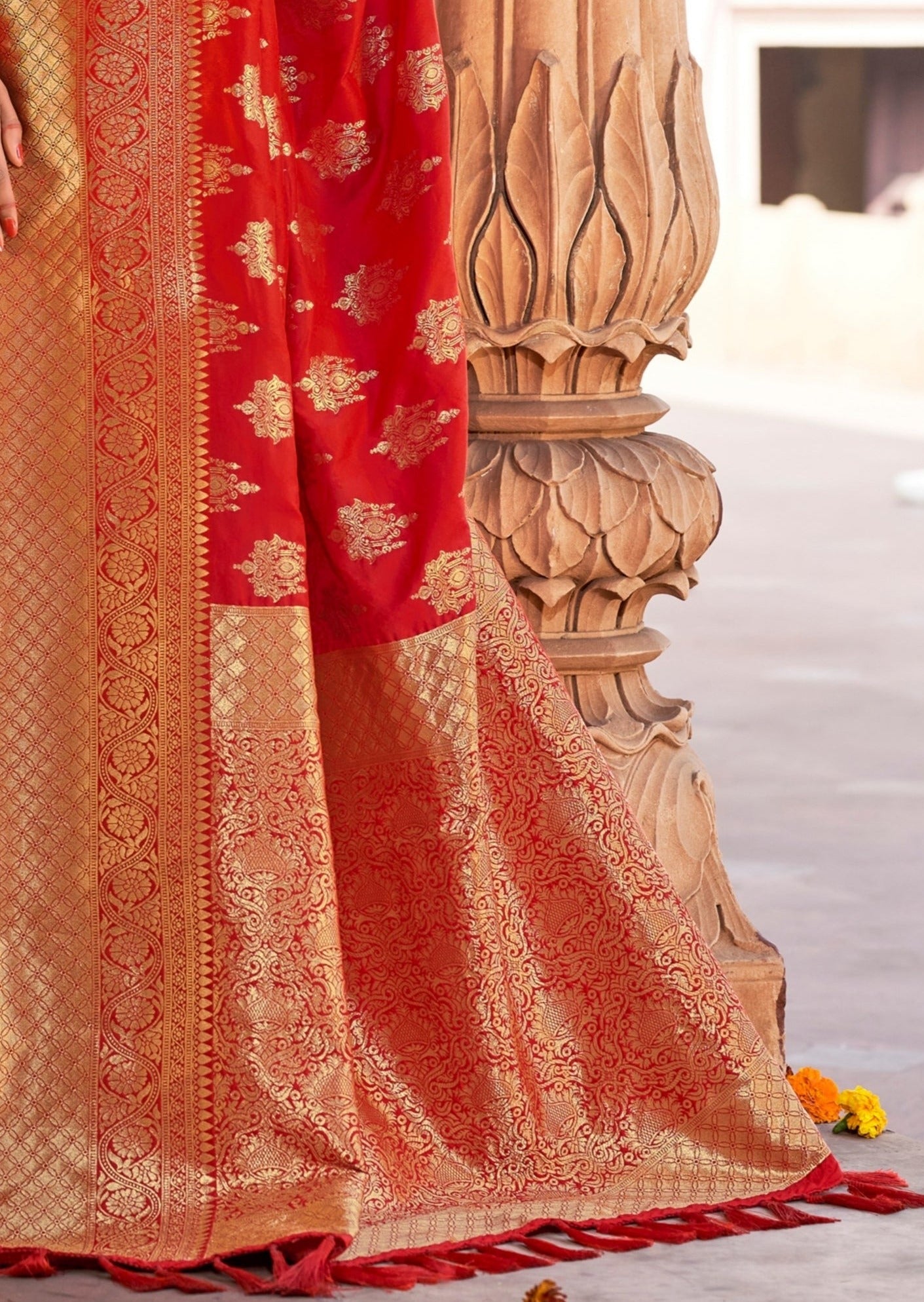 Red Banarasi Silk Bridal Handloom Saree
