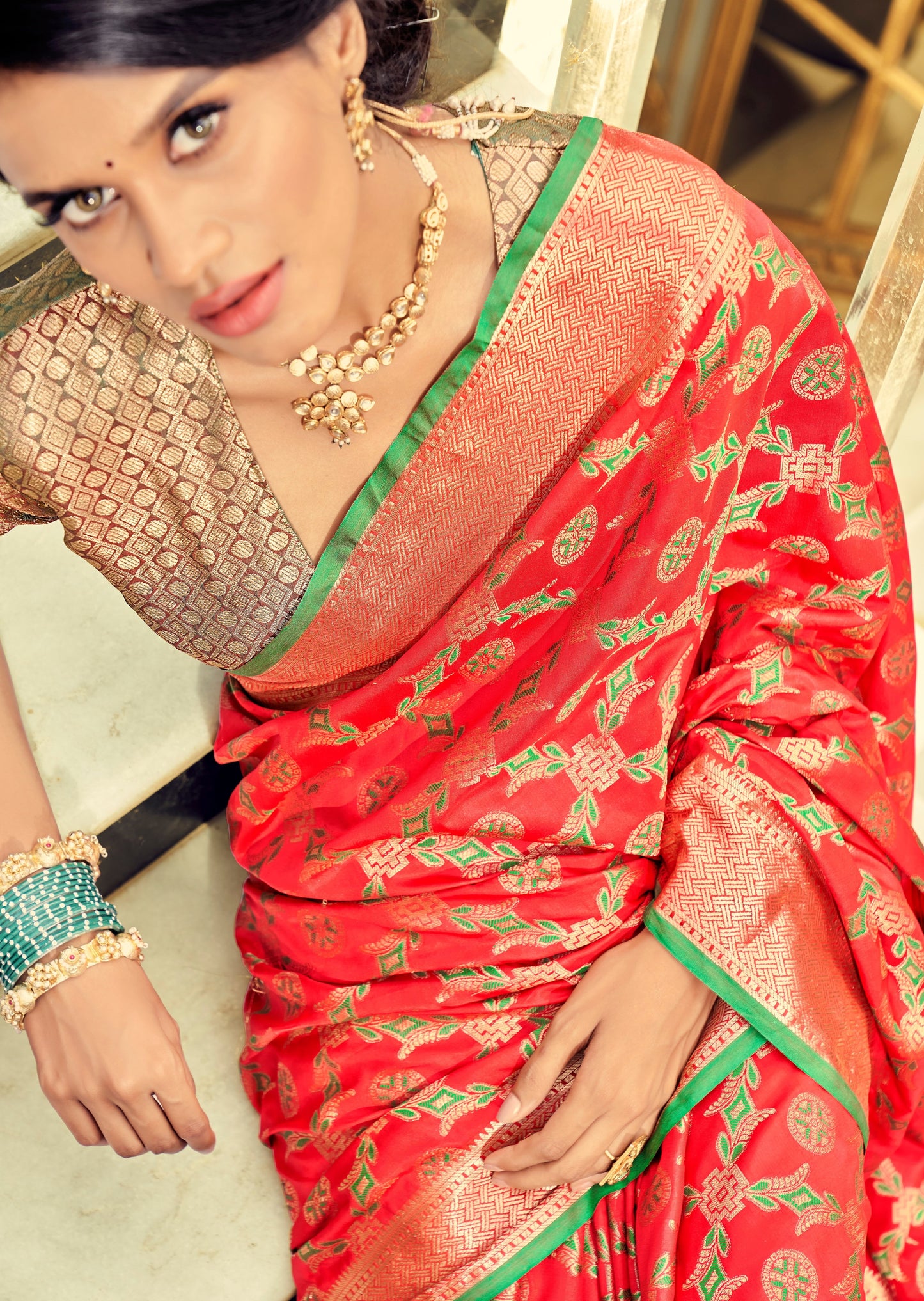 Banarasi Patola Silk Red Bridal Saree
