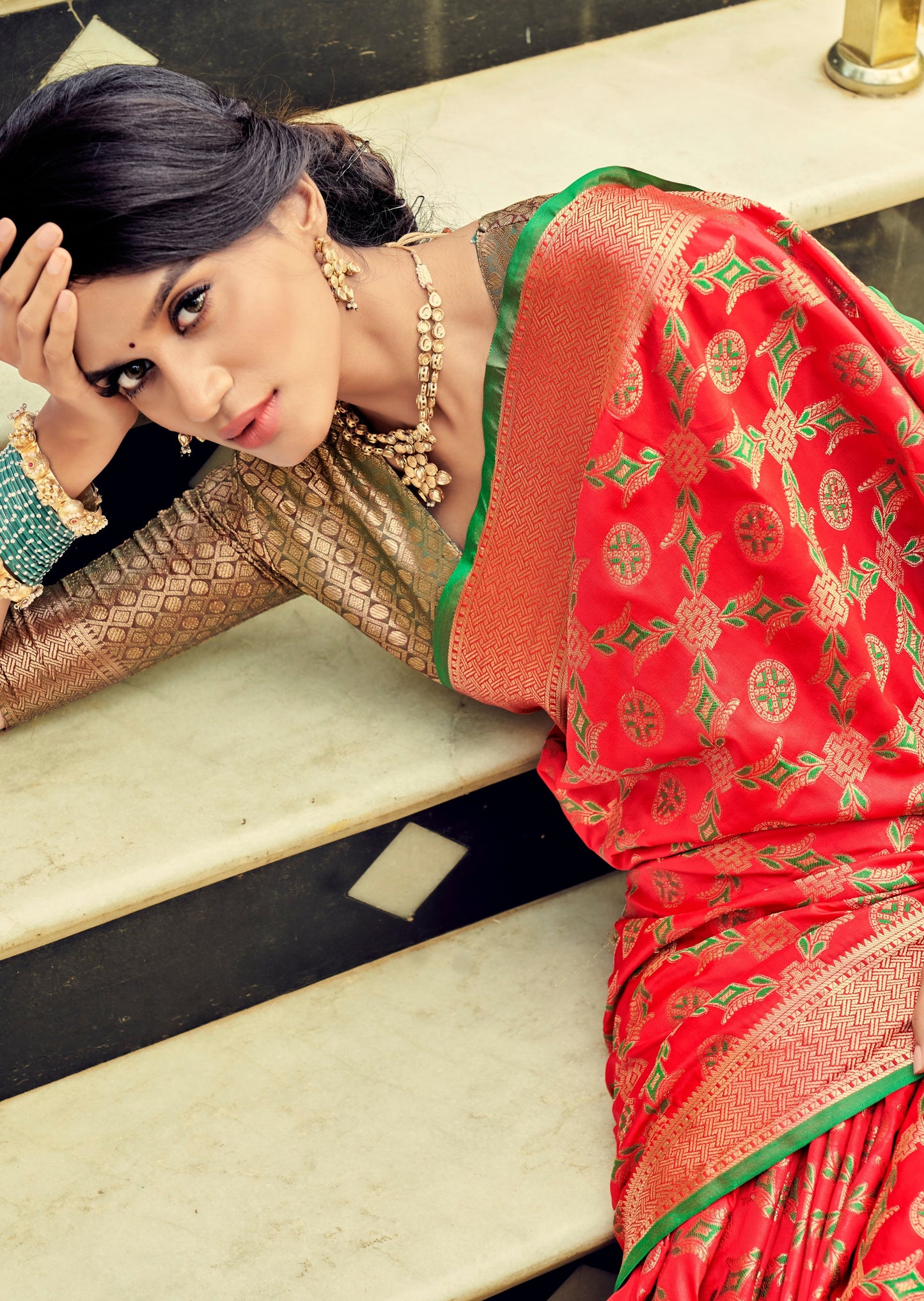 Banarasi Patola Silk Red Bridal Saree