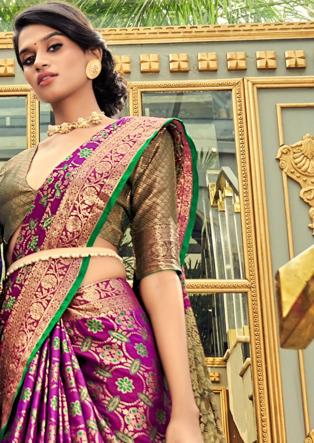 Banarasi Patola Silk Magenta Pink Bridal Saree