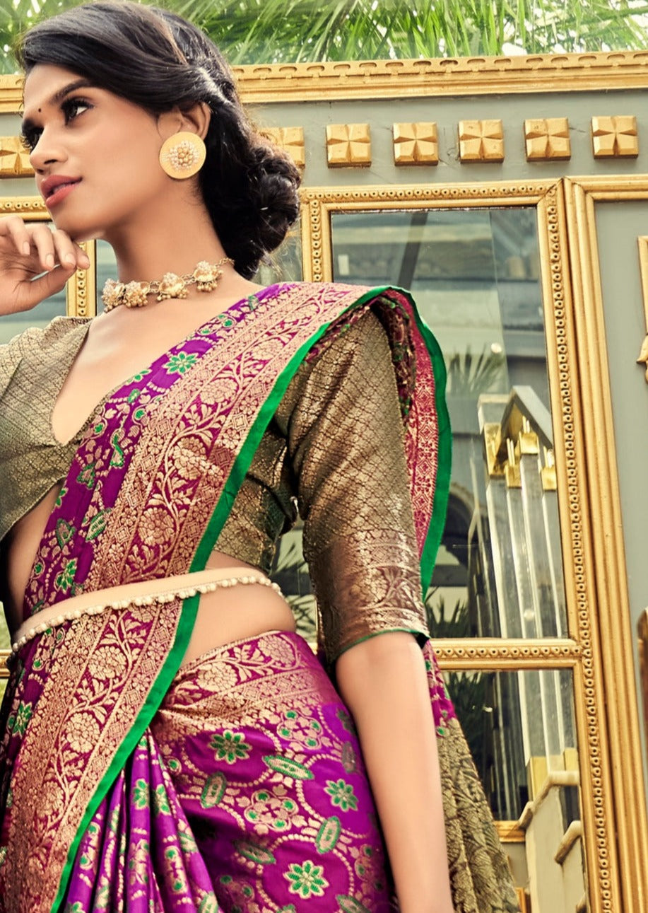 Banarasi Patola Silk Magenta Pink Bridal Saree