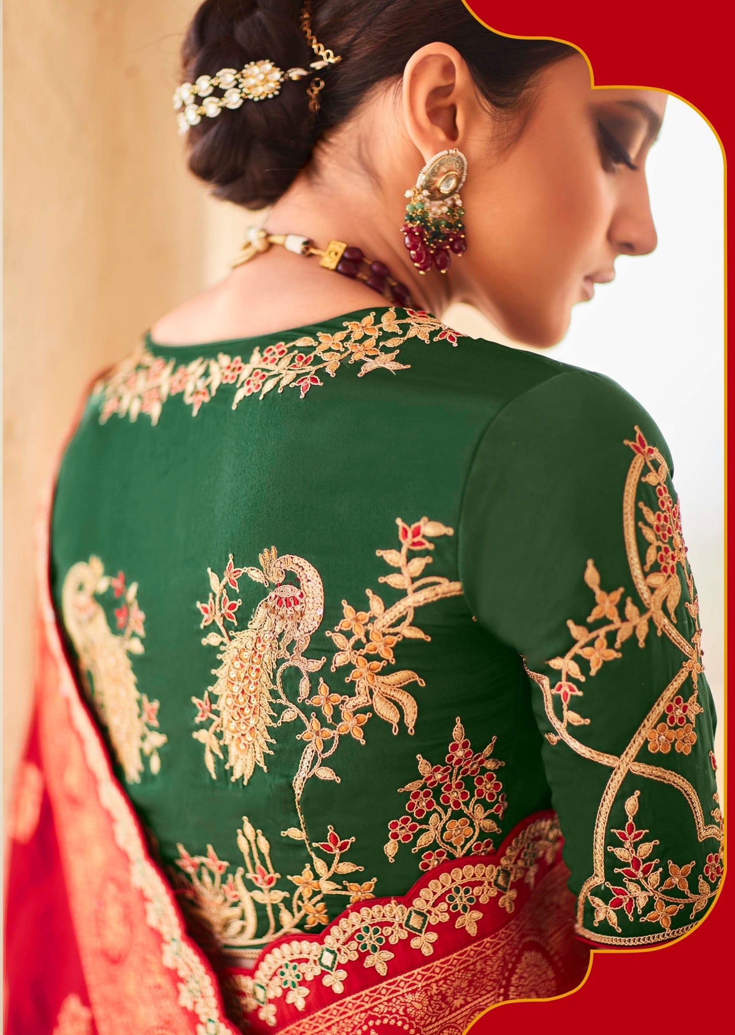 Banarasi Silk Vermillion Red Bridal Saree