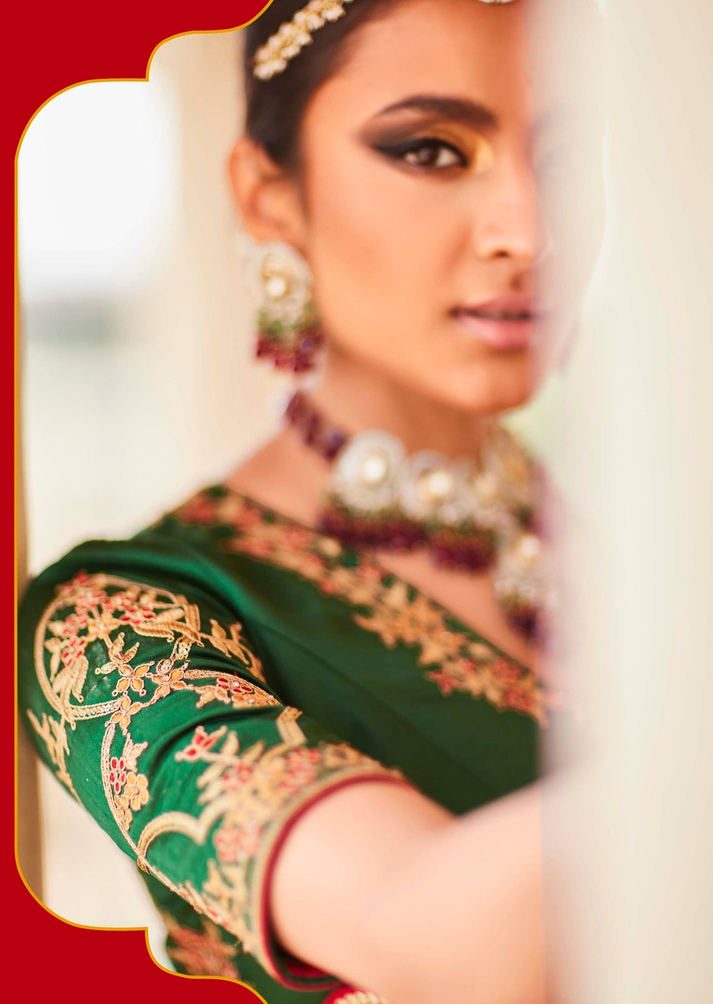 Banarasi Silk Vermillion Red Bridal Saree