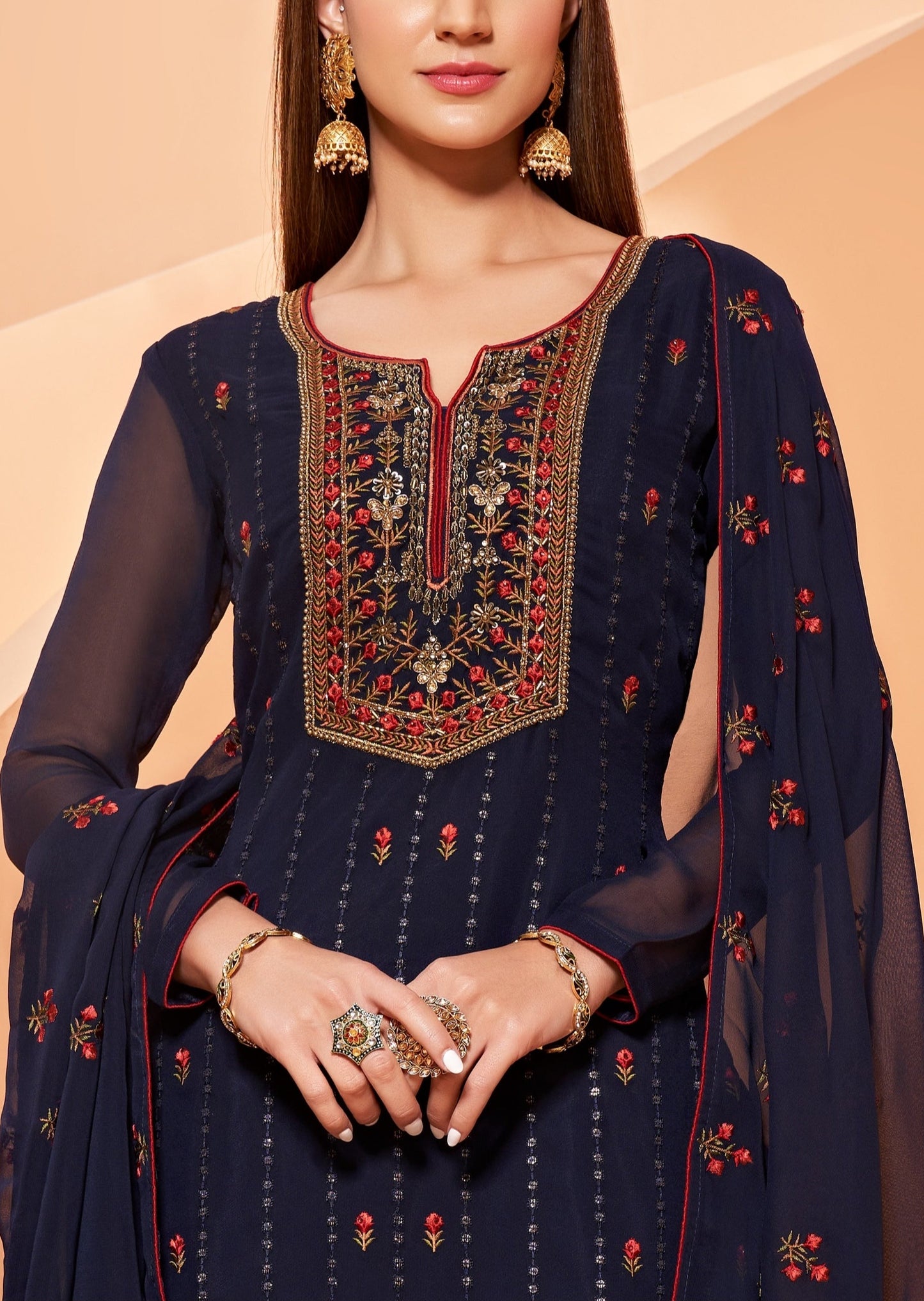 Royal Blue Sharara Suit