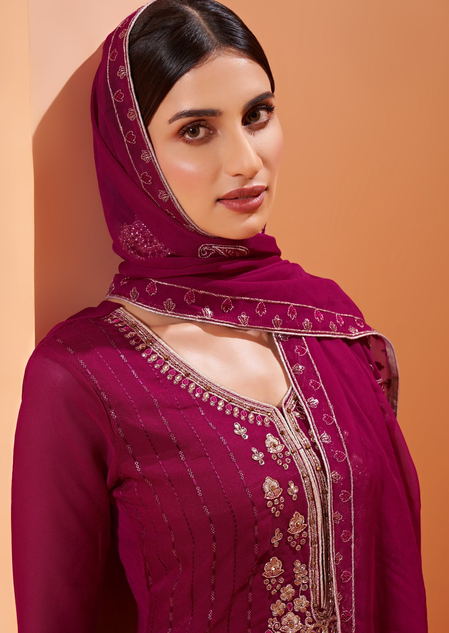 Red Sharara Suit
