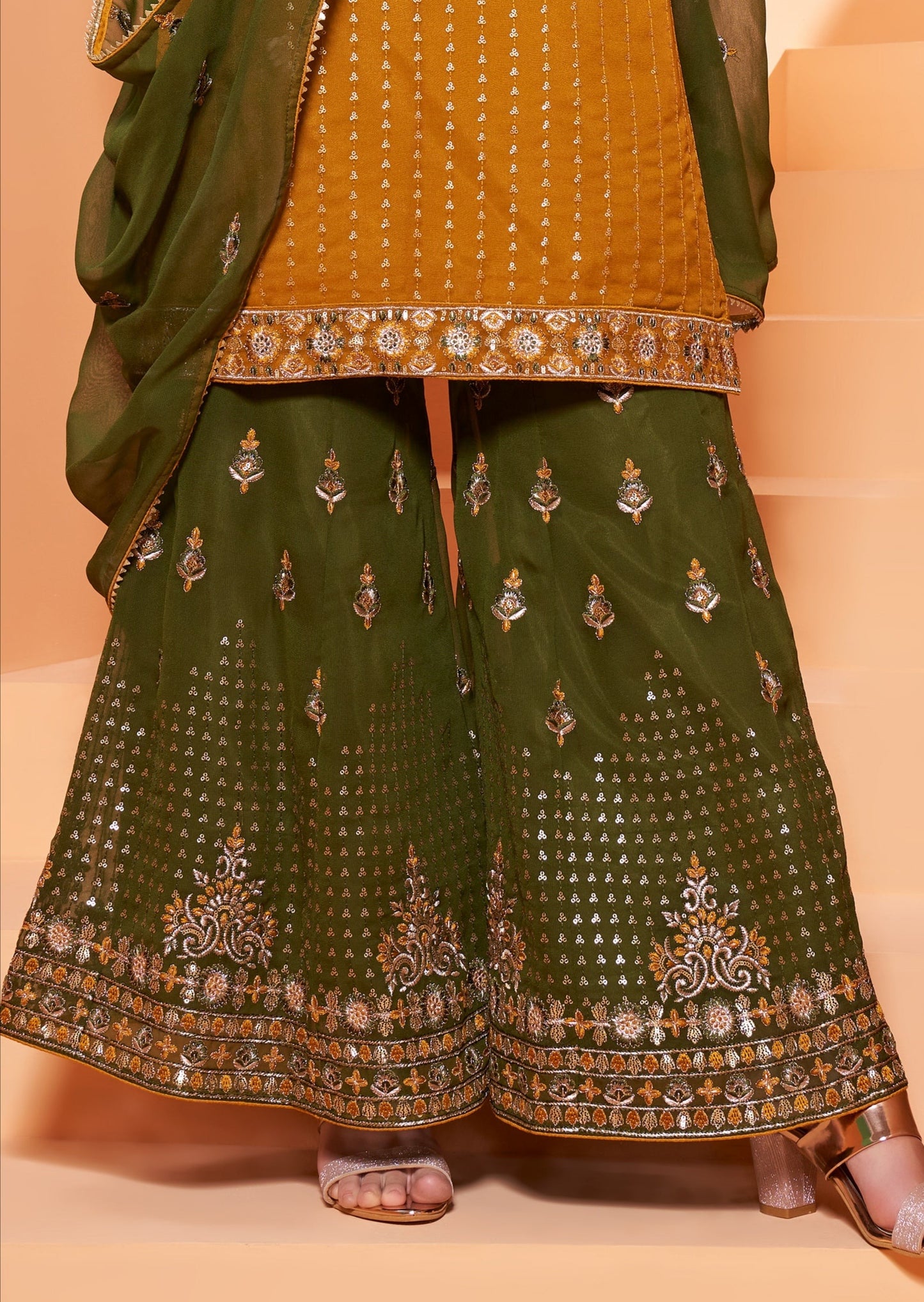 Mustard Yellow Sharara Suit