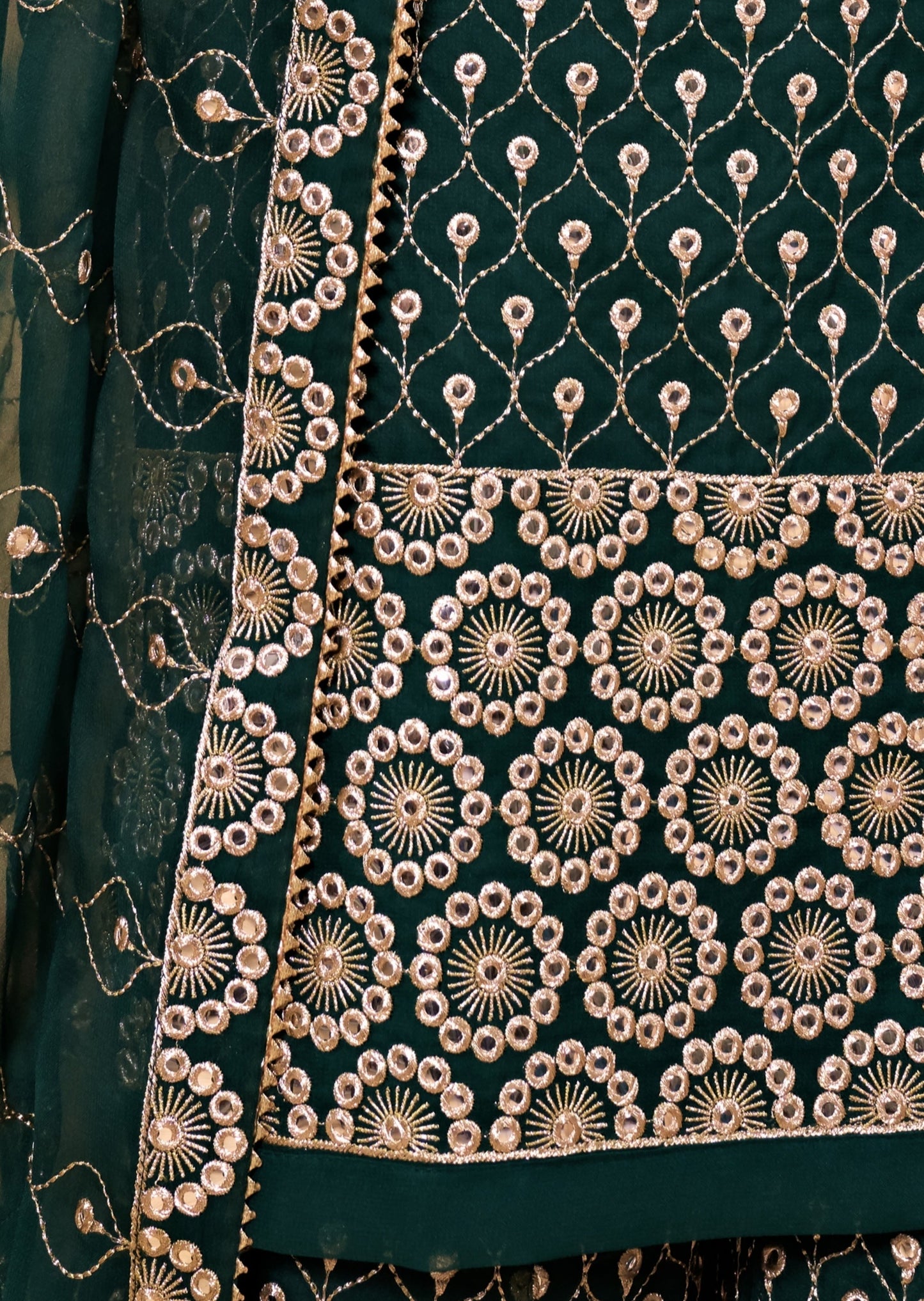 Georgette Dark Green Sharara Suit