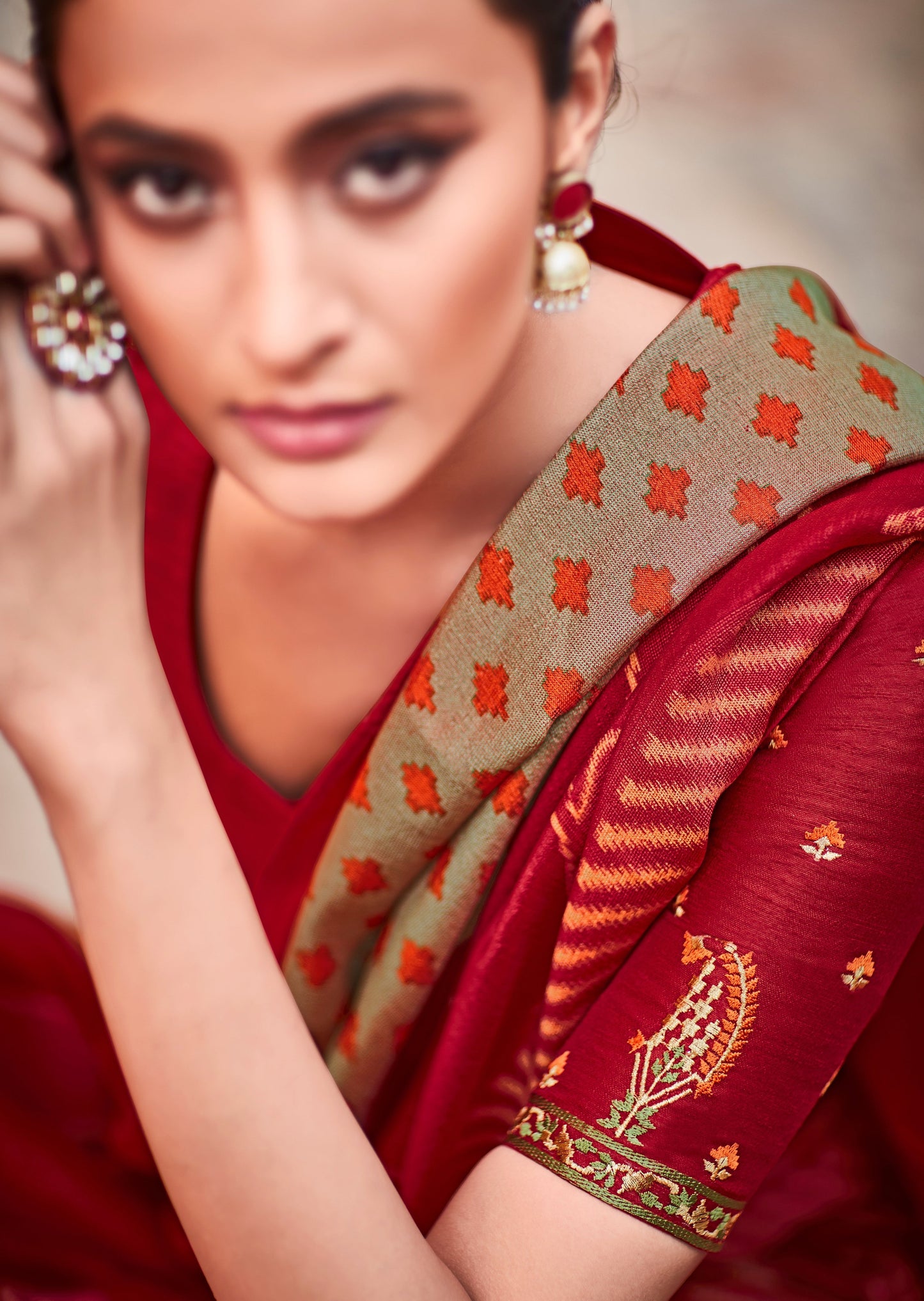Brasso Silk Grey Saree