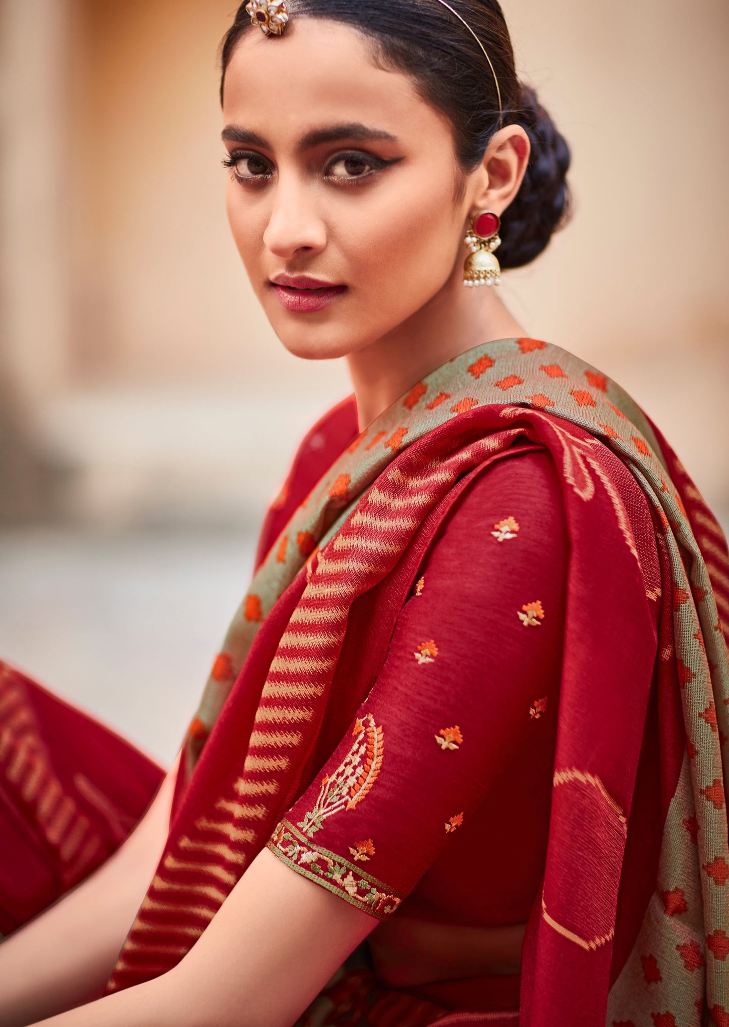 Brasso Silk Grey Saree