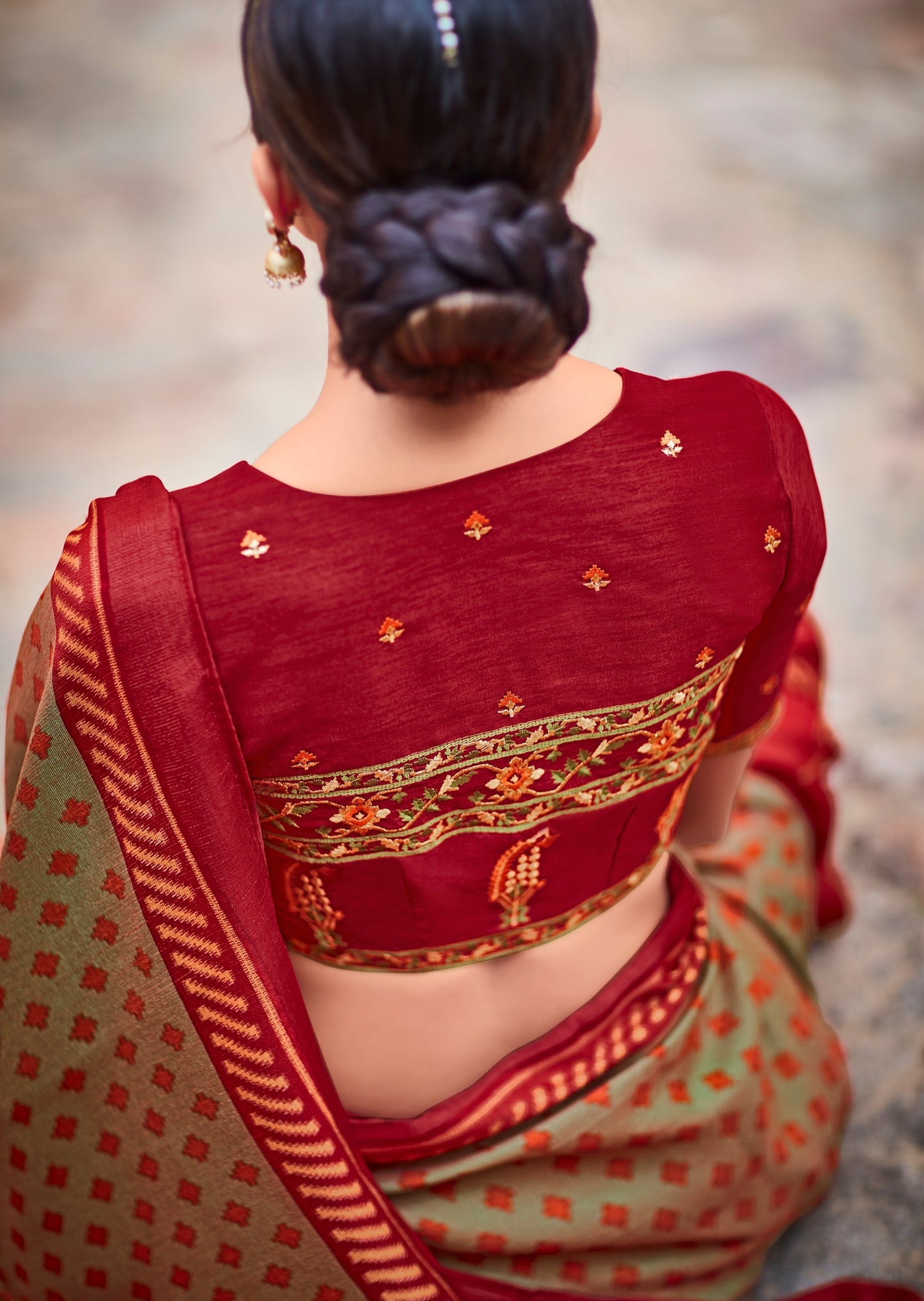 Brasso Silk Grey Saree