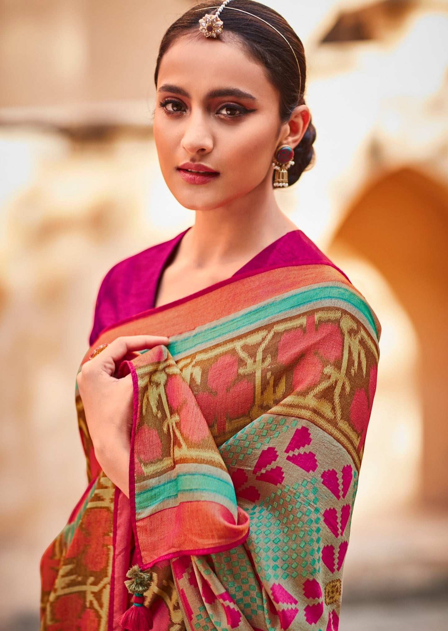 Brasso Silk Pastel Blue Patola Saree