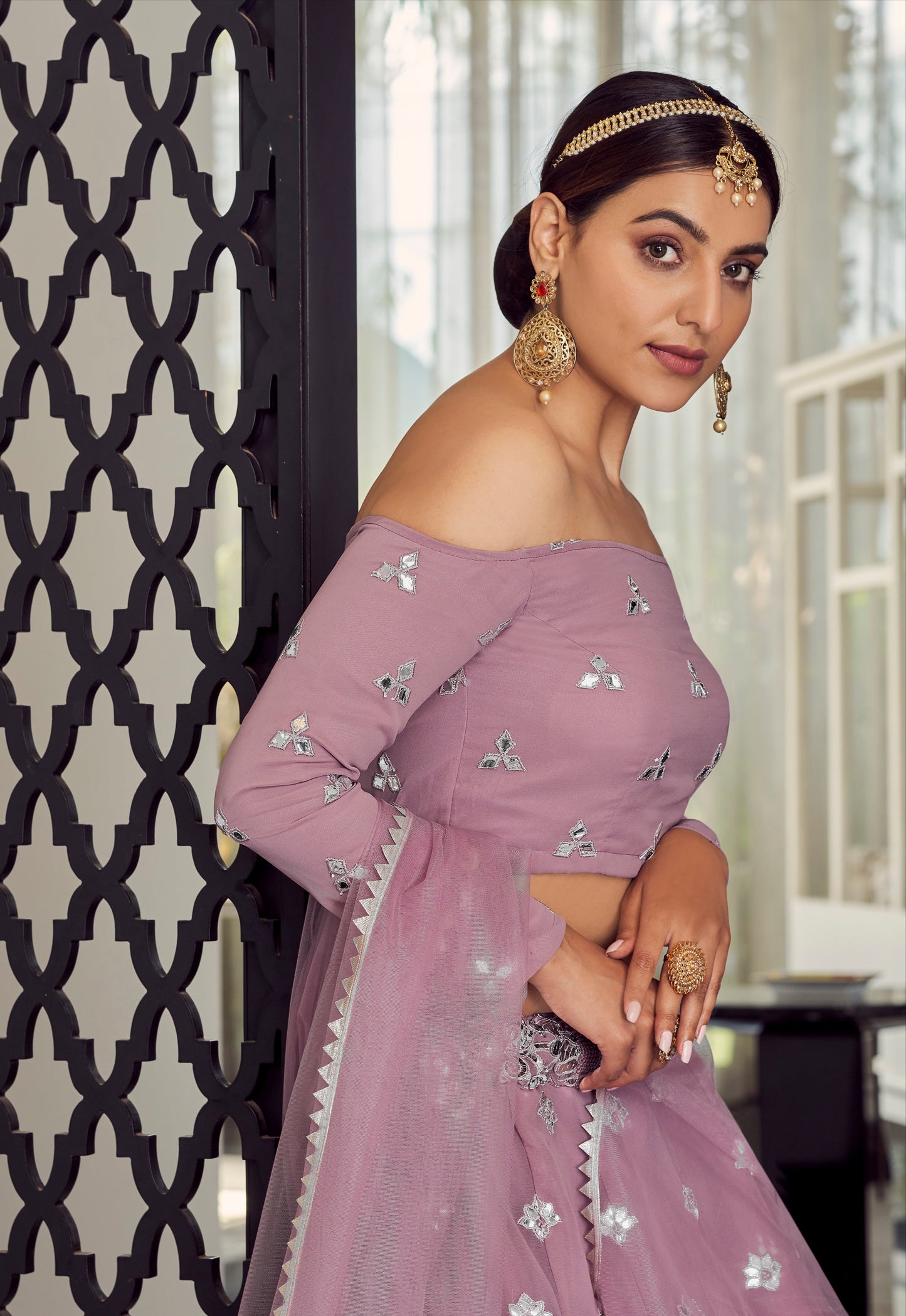 Lilac Purple Bridal Lehenga Choli