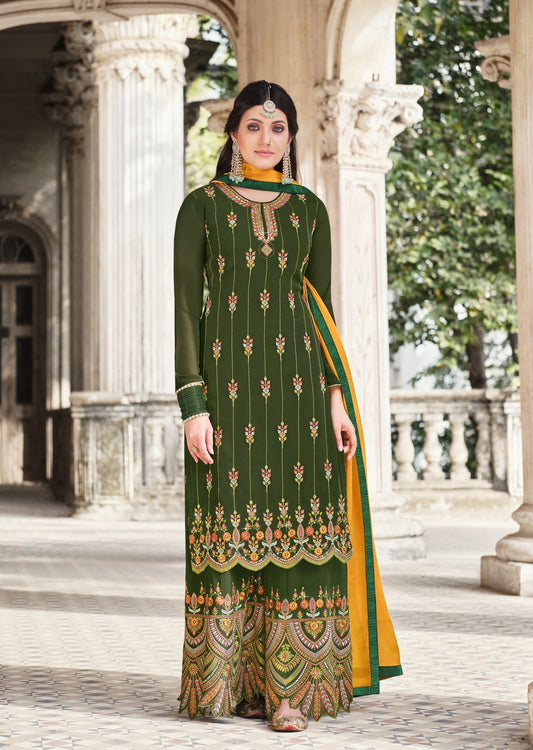 Kayra Mehendi Green Salwaar Suit