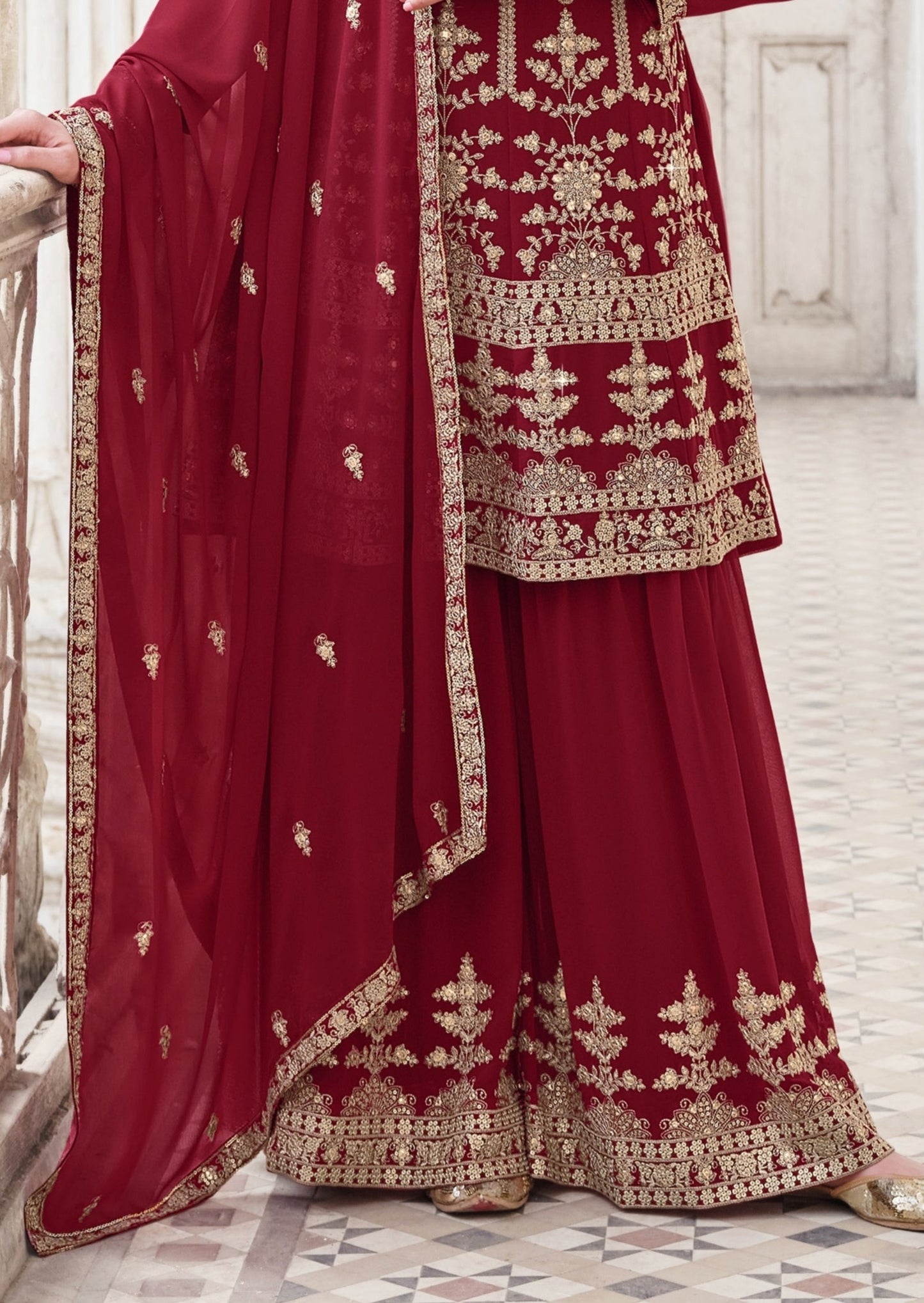 Maroon Red Salwar Suit
