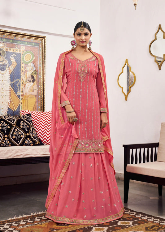Pink bridal suit