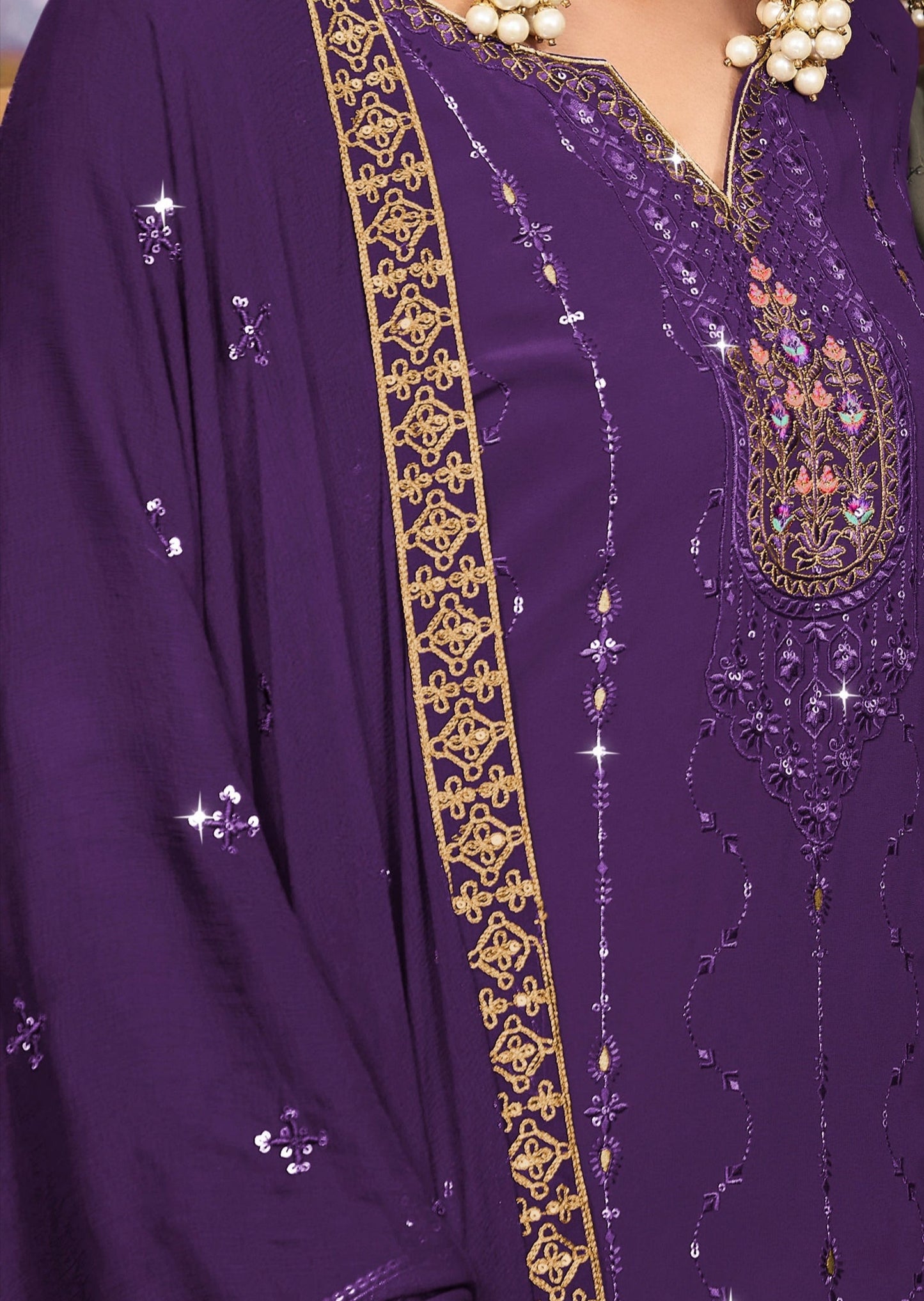 Georgette Violet Purple Suit
