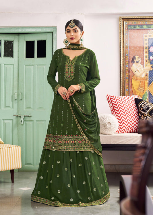 Green Georgette suit for women