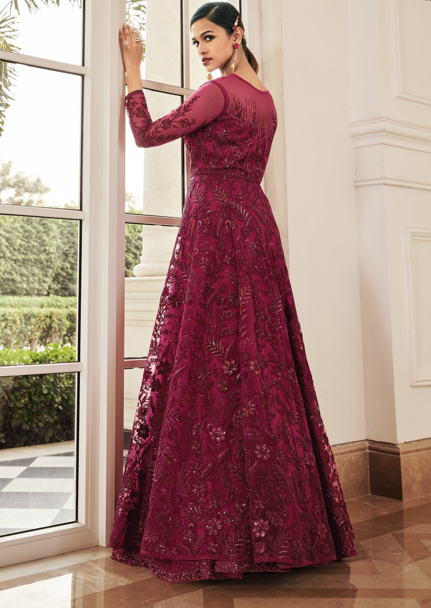 Red Designer Anarkali Suit