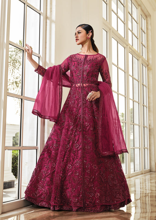 Red Designer Anarkali Suit