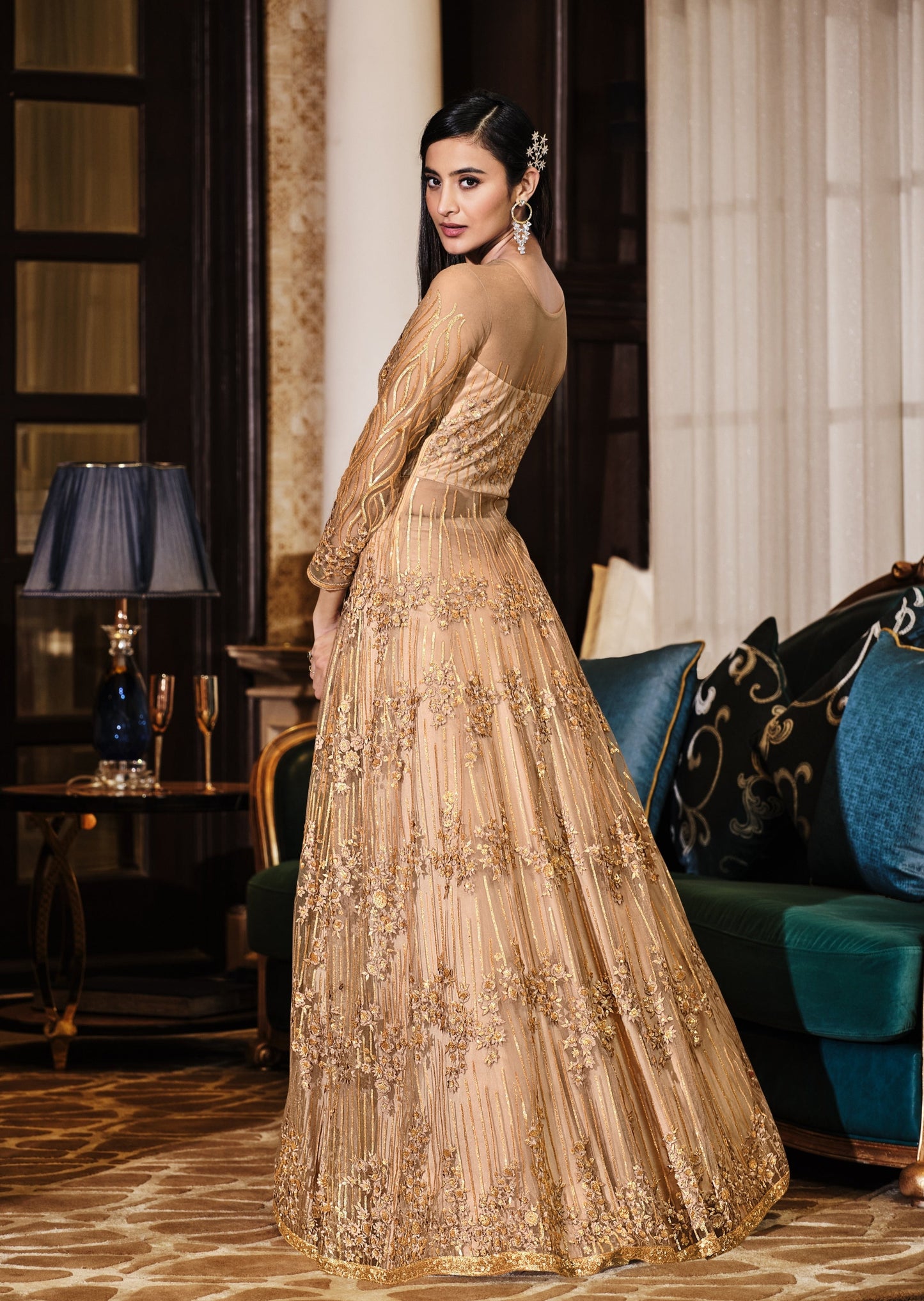 Anarkali Suit With Dupatta (Beige)