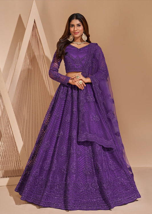 Violet Purple Designer Lehenga Choli