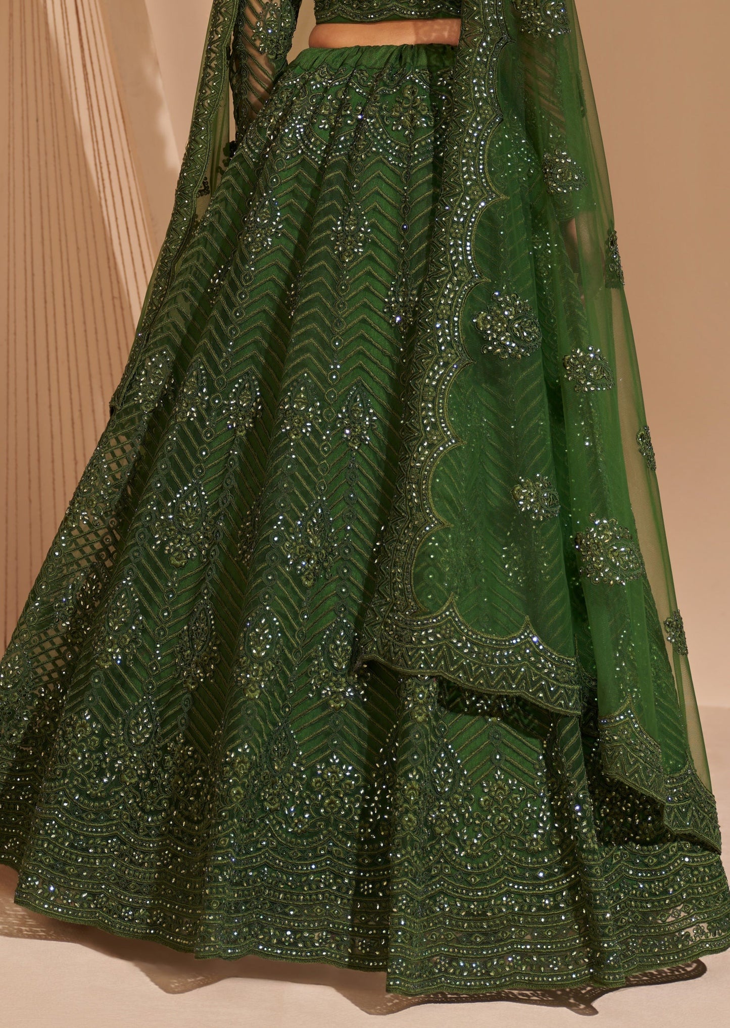 Mehendi Green Designer Lehenga Choli