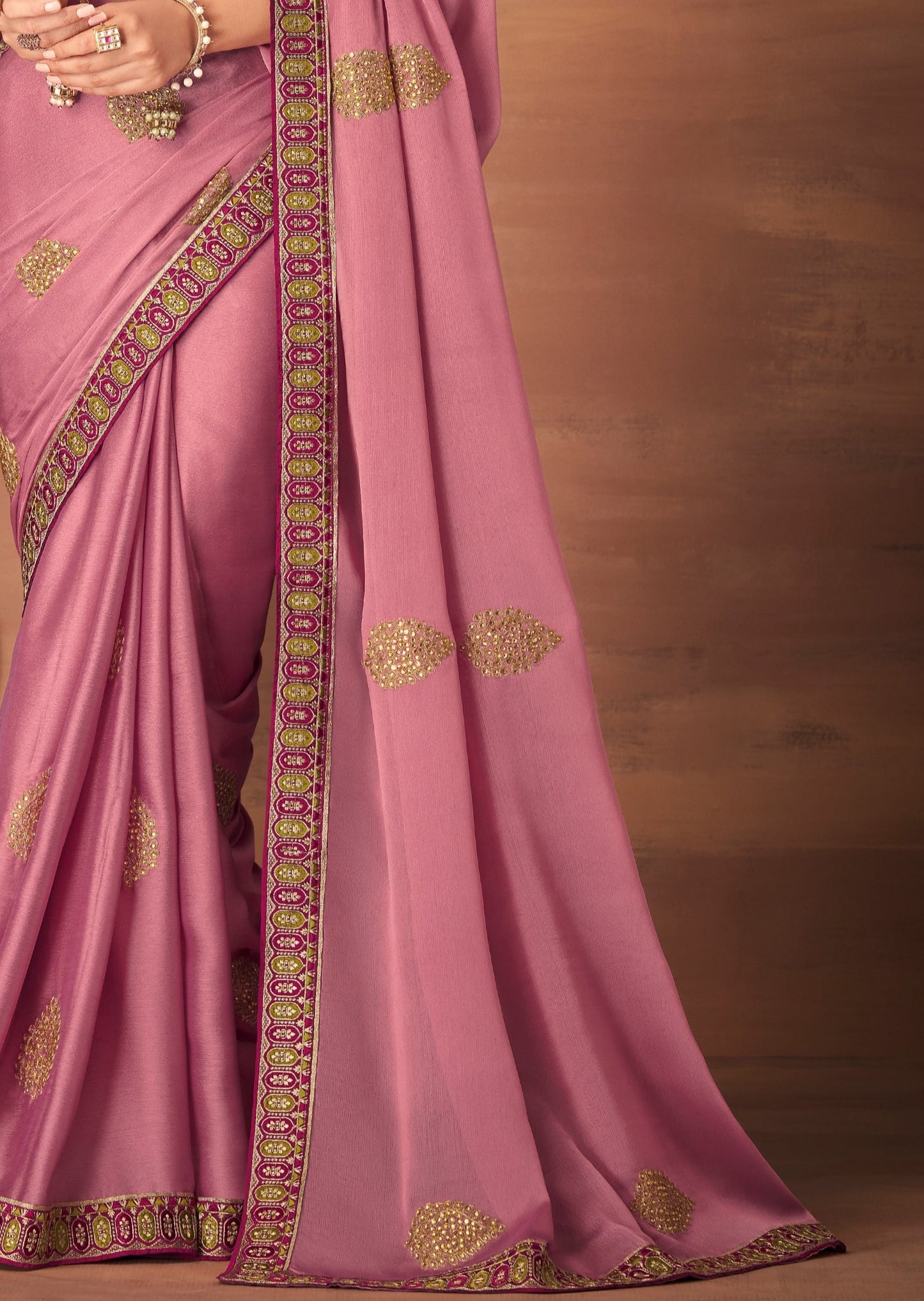 Gul Georgette Muave Pink Saree