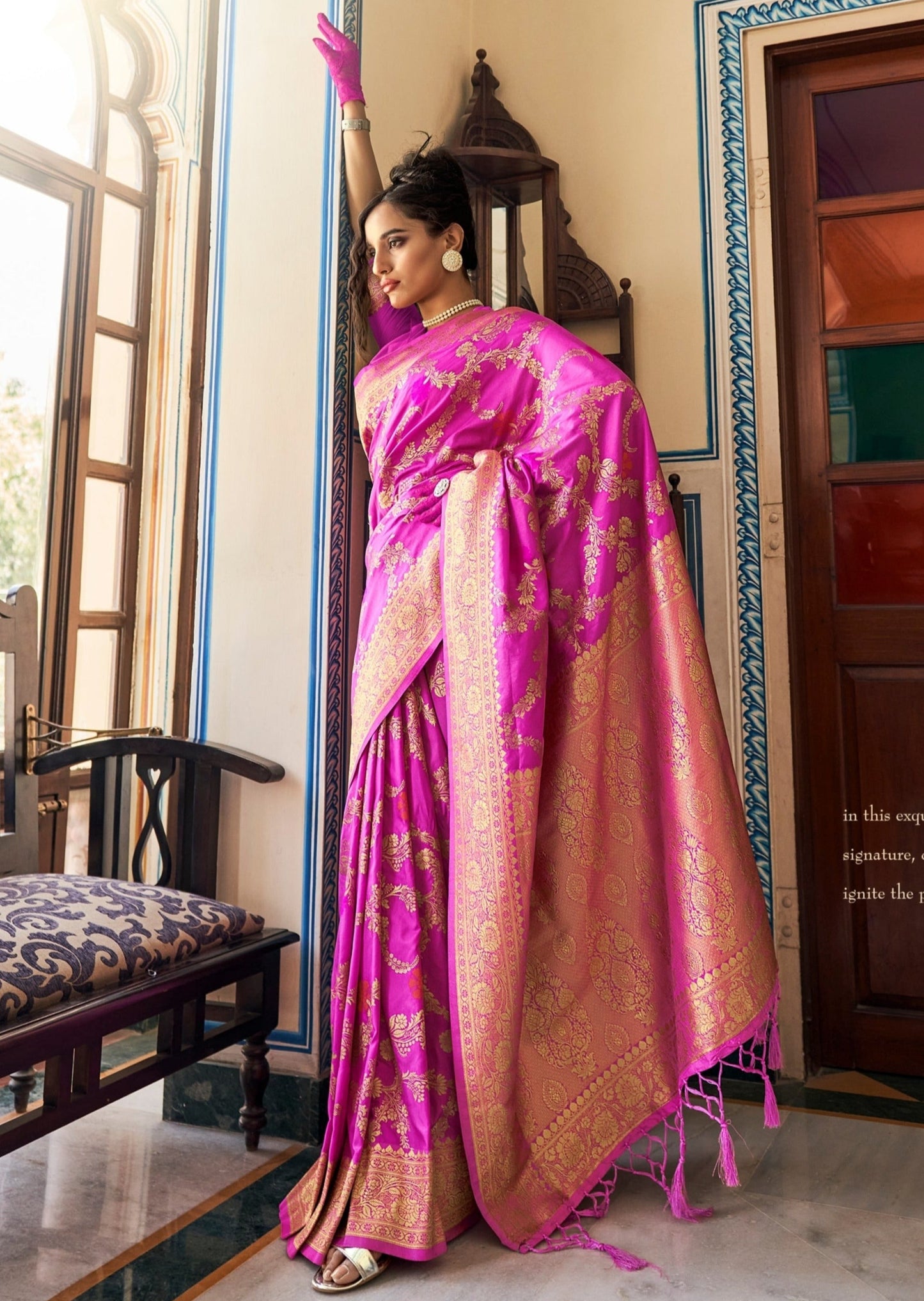 Pink South silk saree