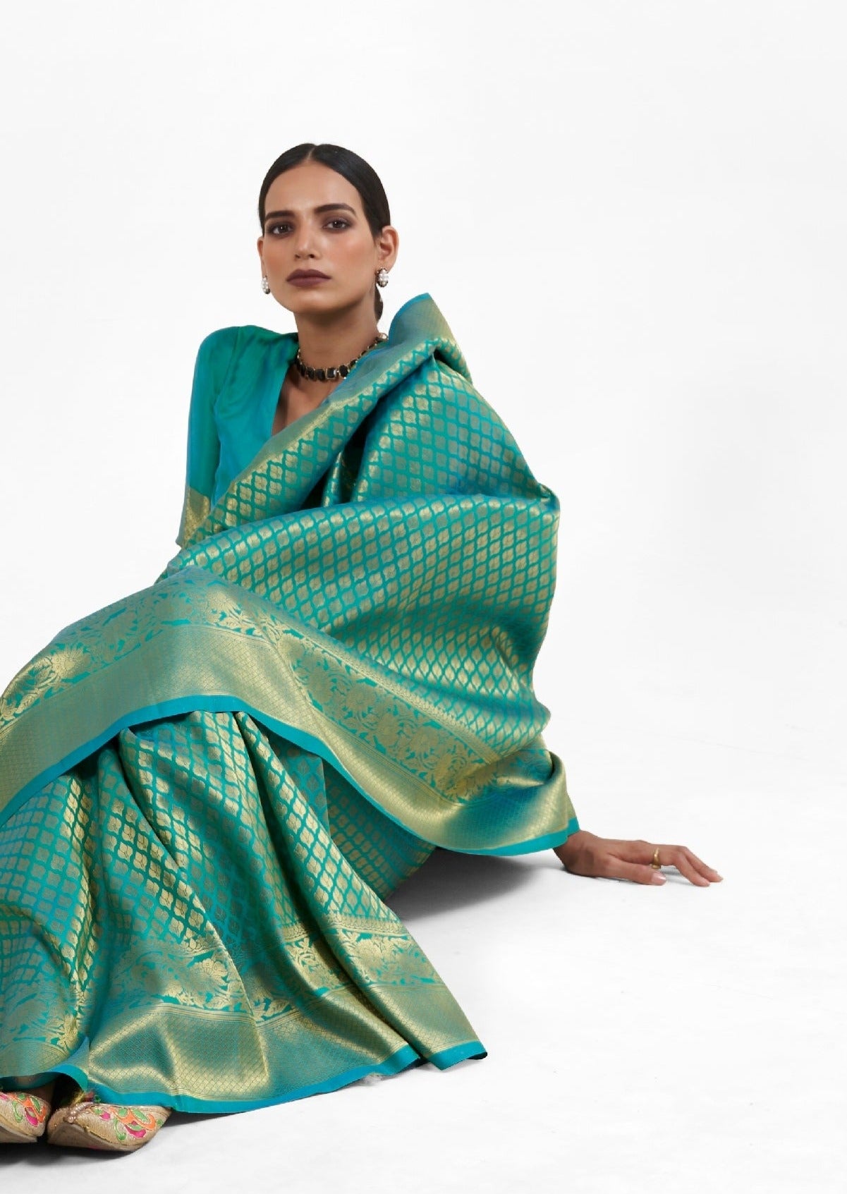 Handloom Silk Green Kanjivaram Saree