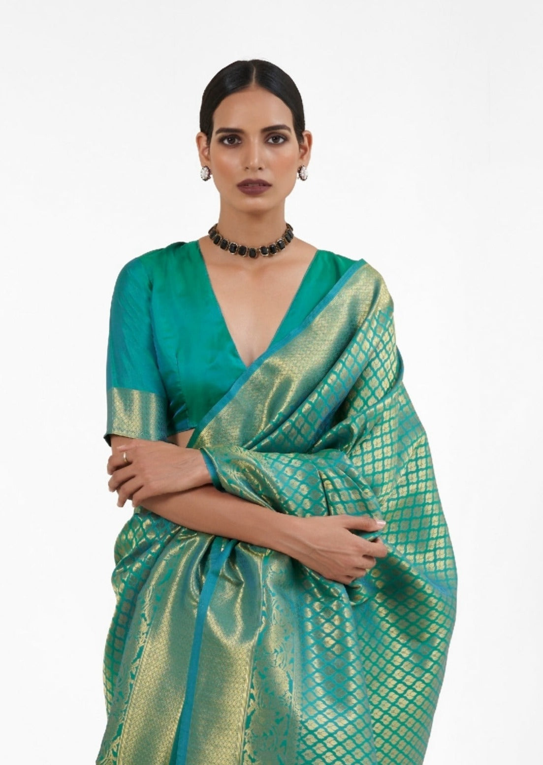 Handloom Silk Green Kanjivaram Saree