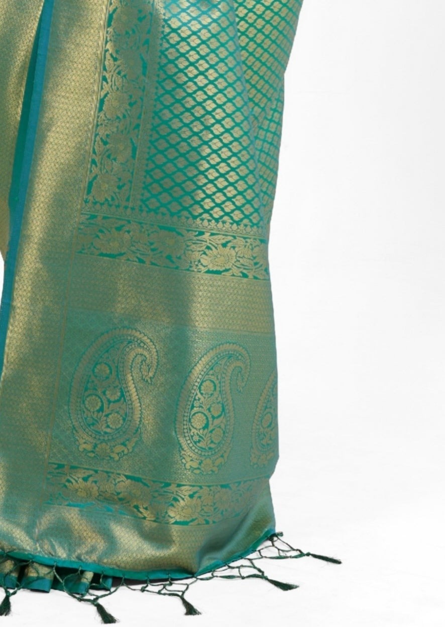 Handloom Silk Green Kanjivaram Saree