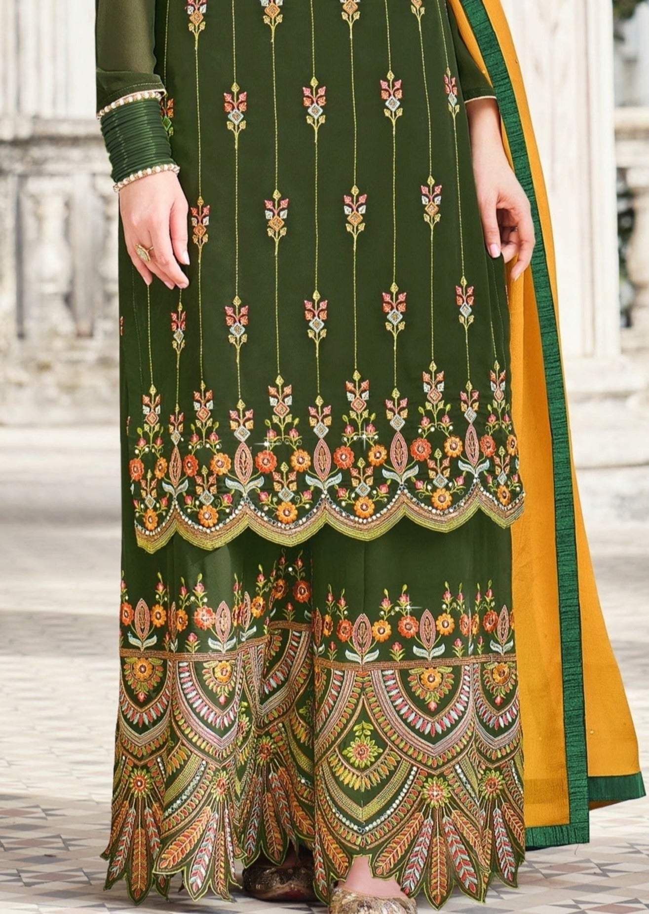 Kayra Mehendi Green Salwaar Suit