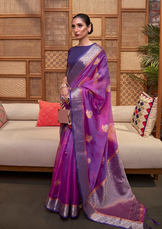 Handloom organza silk sarees