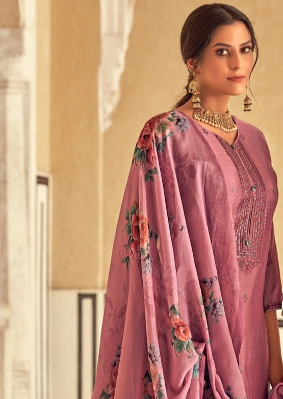 Shaira Cotton Silk Pink Salwaar Suit