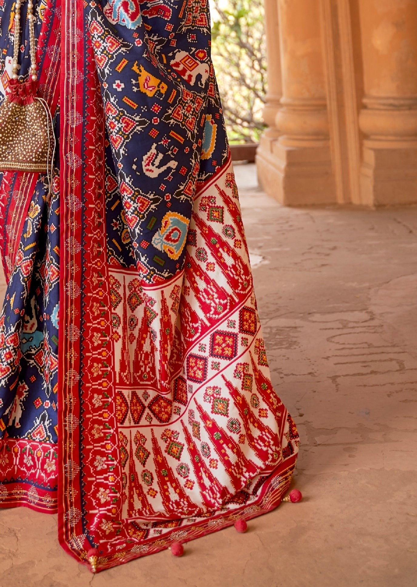 Bela Patan Patola Silk Indigo Blue Saree