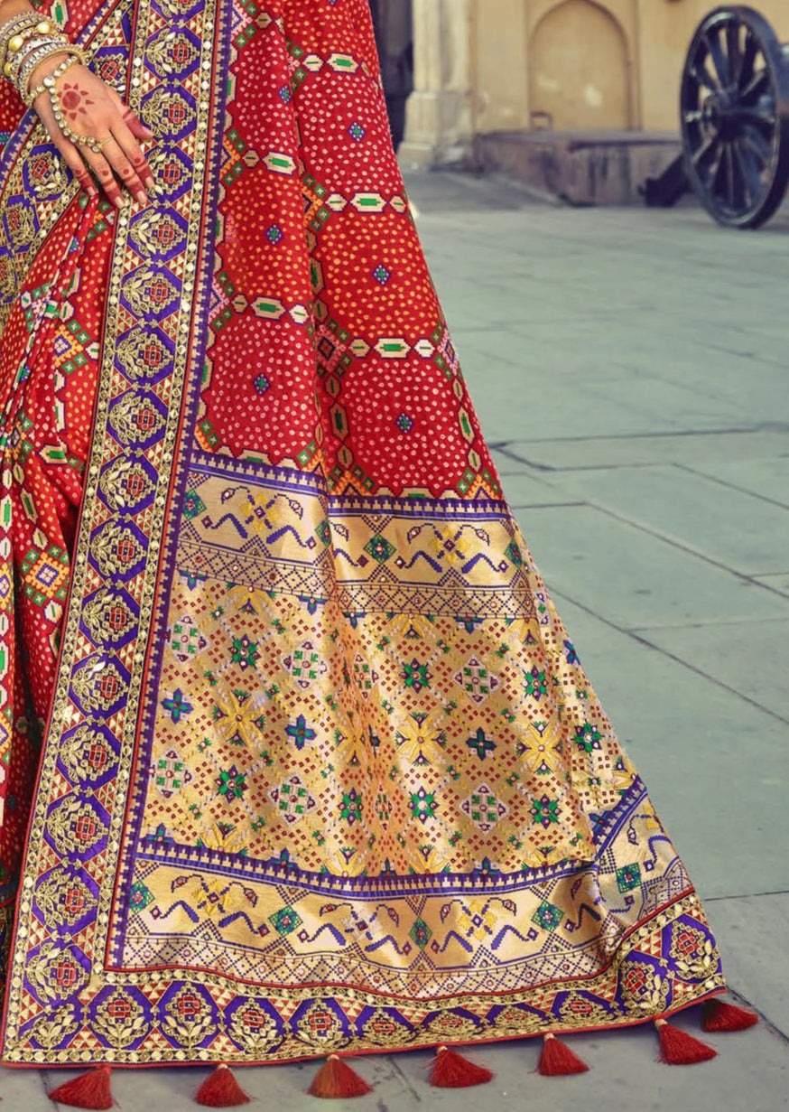 Banarasi Patola Silk Red Bridal Saree