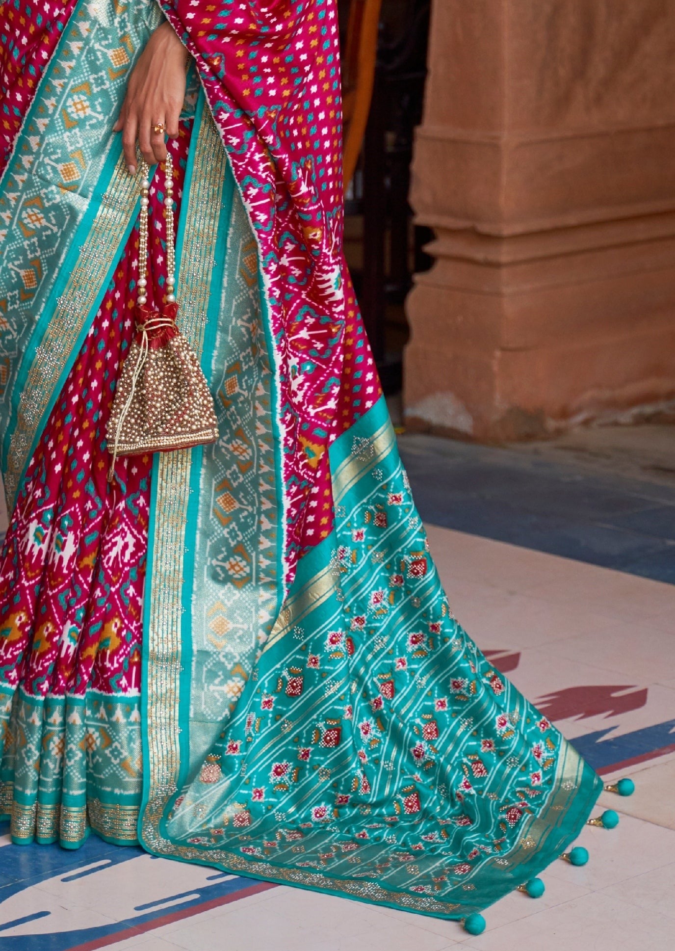 Patan Patola Silk Cherry Red Saree
