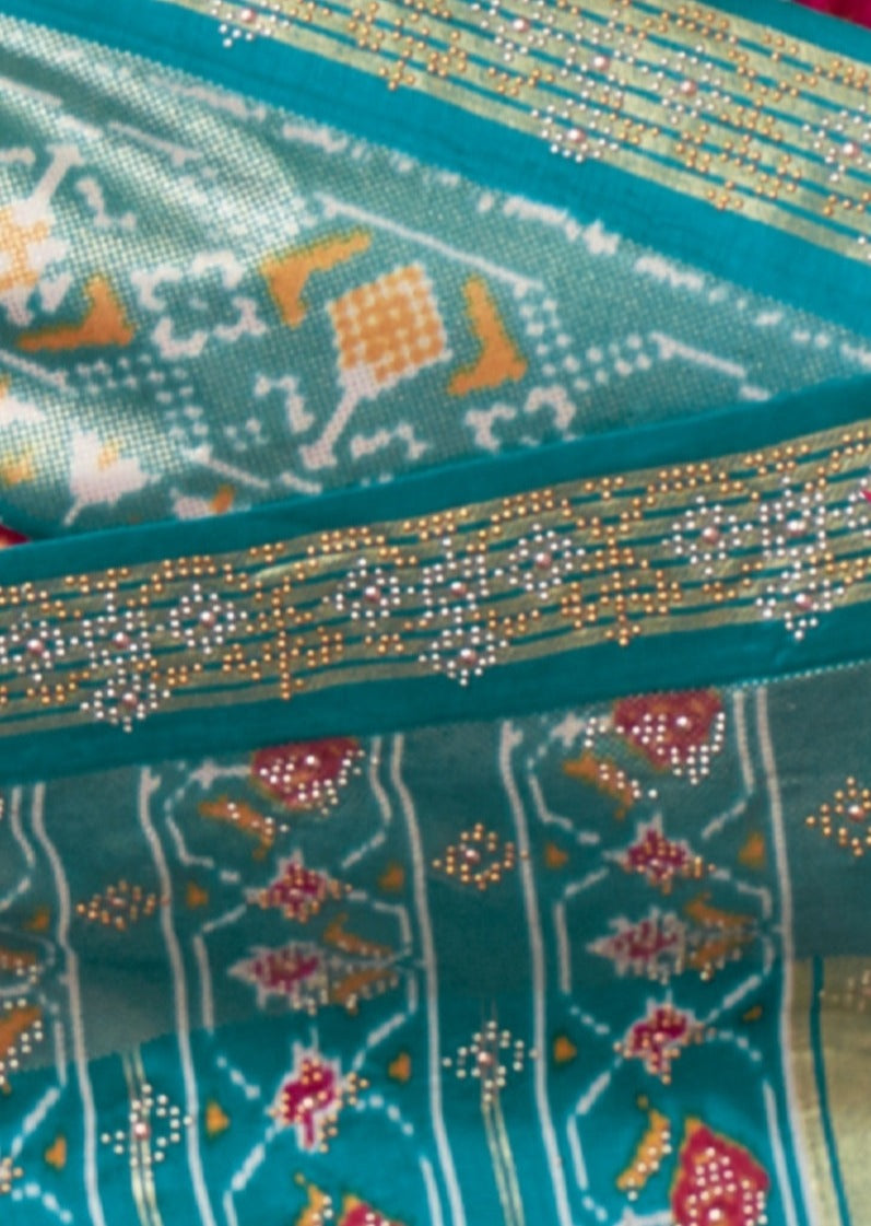 Patan Patola Silk Cherry Red Saree