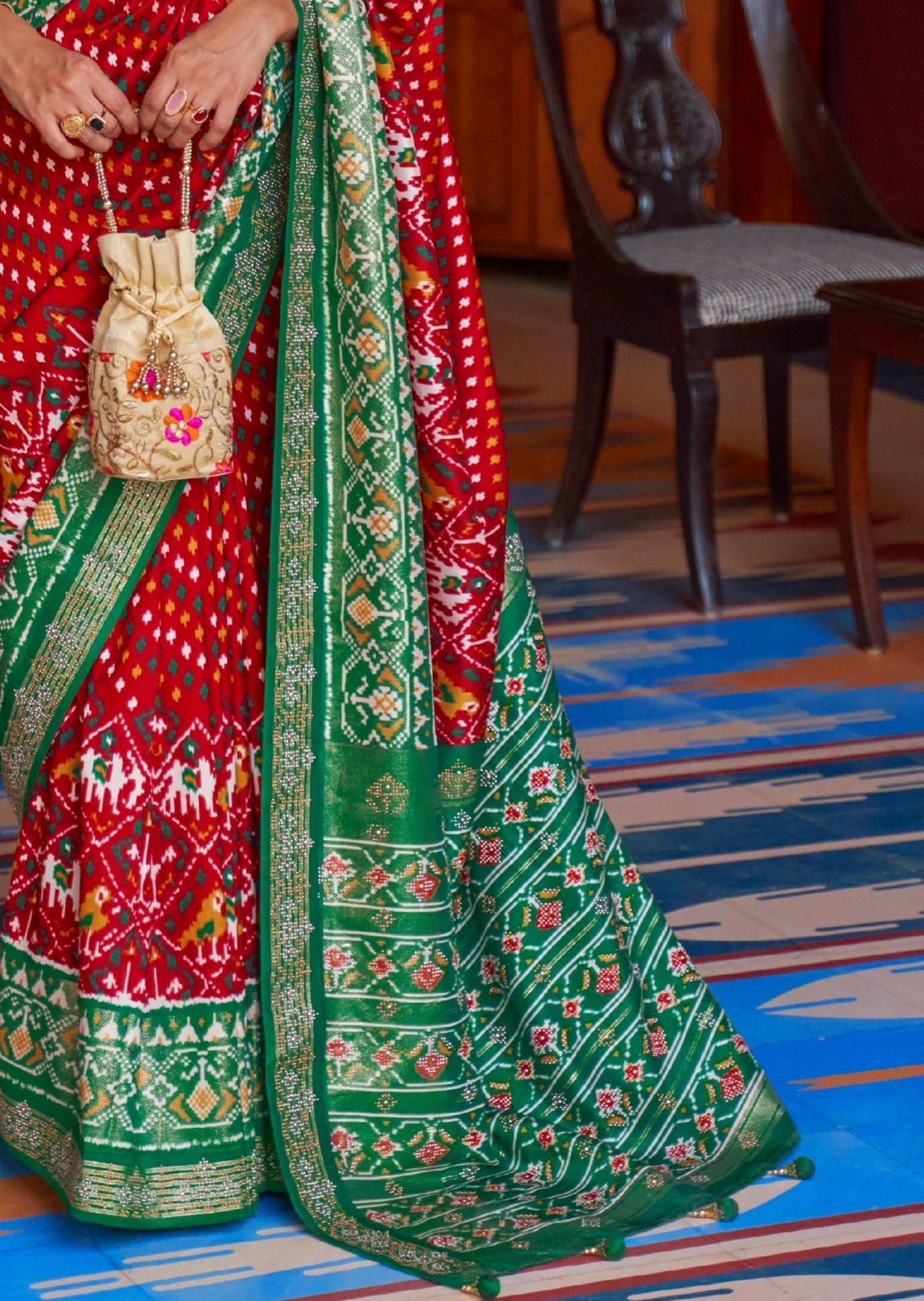 Patan Patola Vermillion Red Saree