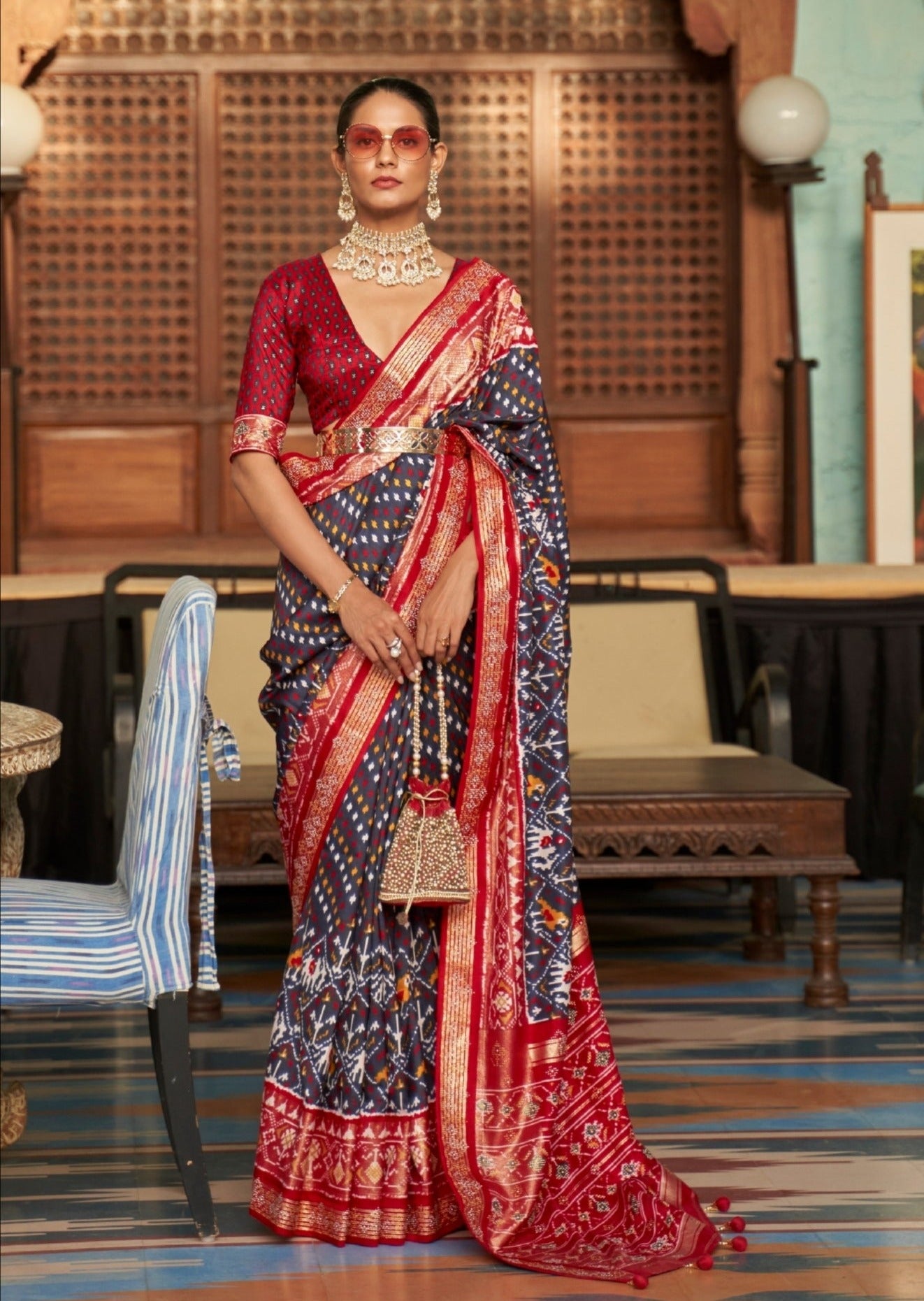 Patan Patola Silk Black Saree
