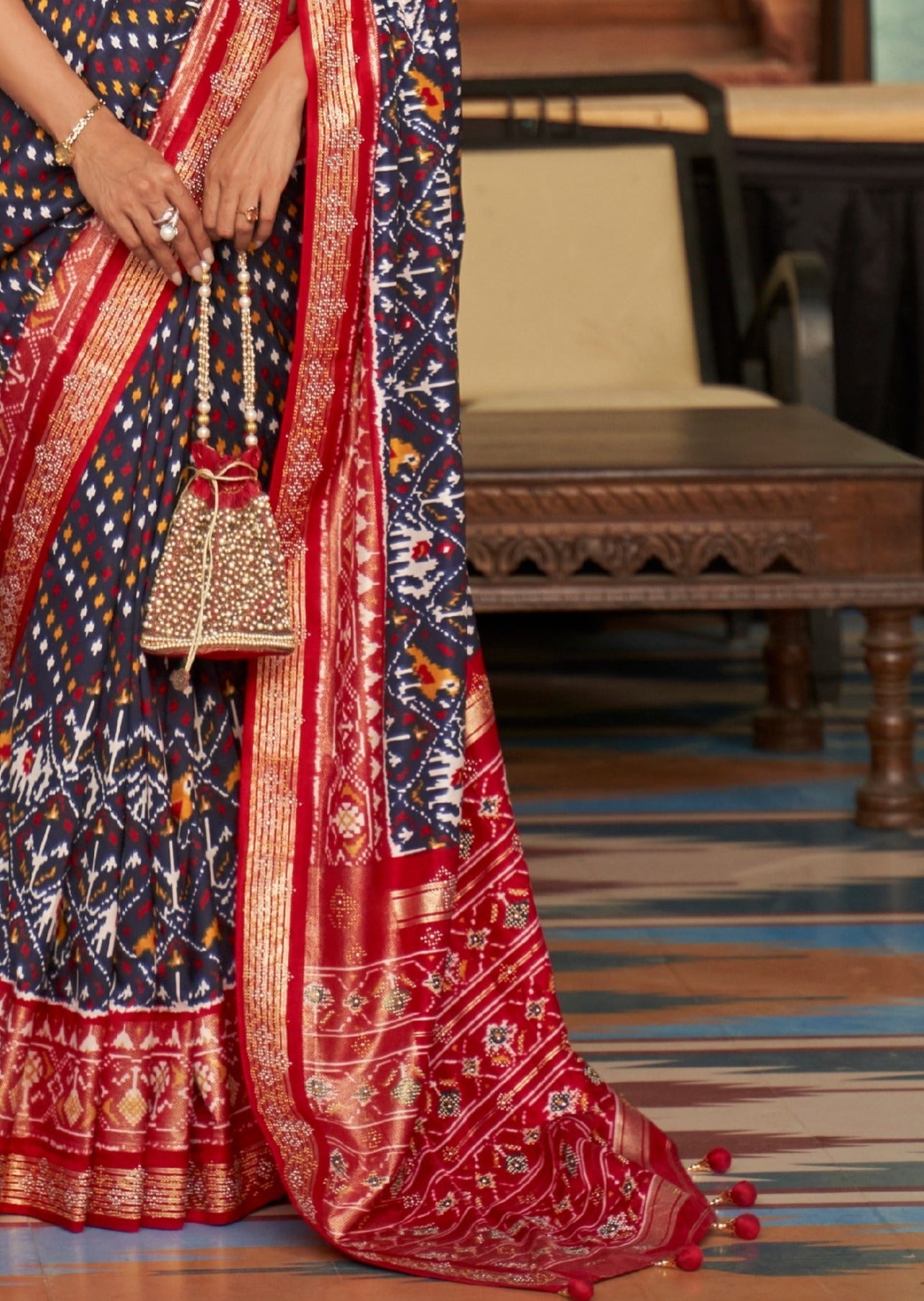 Patan Patola Silk Black Saree