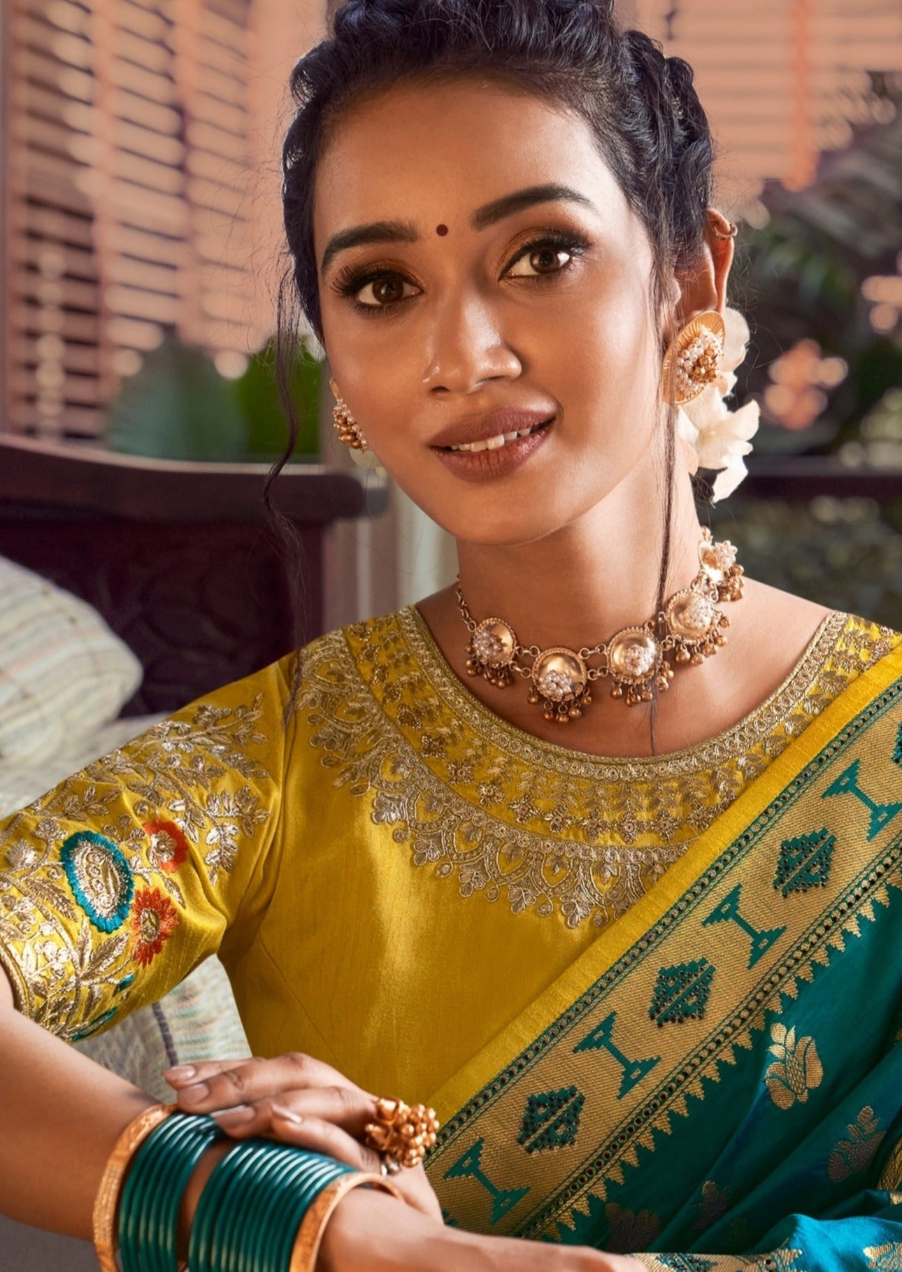 Pure Silk Blue Paithani Saree with Two Blouses